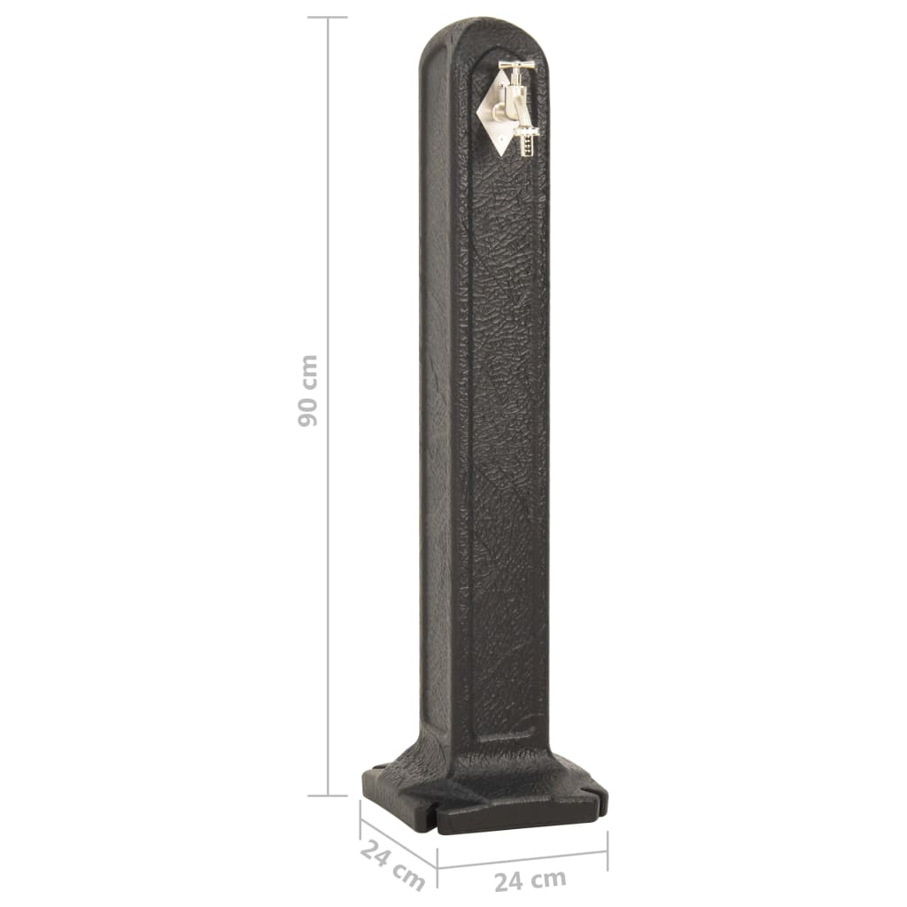 vidaXL Réservoir de jardin avec robinet Anthracite Aspect de pierre - 7