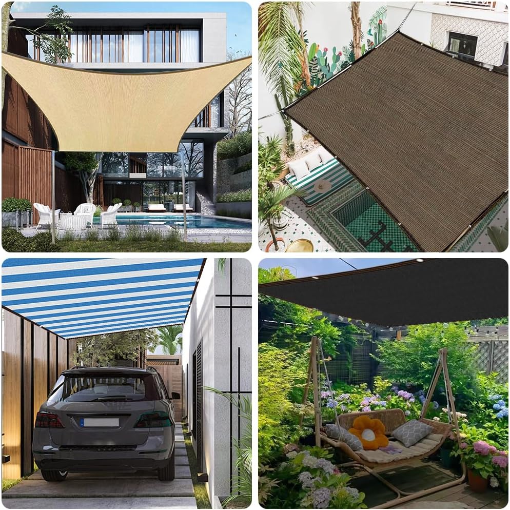 Filet pare-soleil, filet de protection solaire, filet d'ombrage de jardin avec œillets, filet anti-UV (jaune - 2x4m) avec corde de 4m - 8