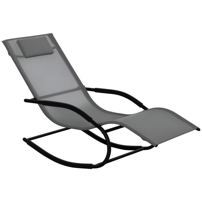 Chaise longue à bascule rocking chair ergonomique avec tétière ...