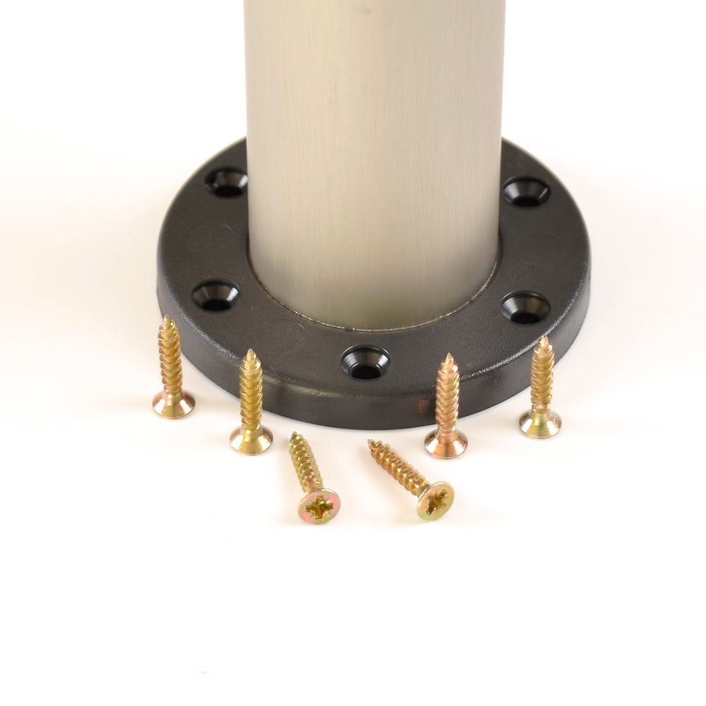 4 un. Pied de table rond en aluminium diamètre 40mm hauteur 400mm inox mat avec régulateur de nivellement - 2