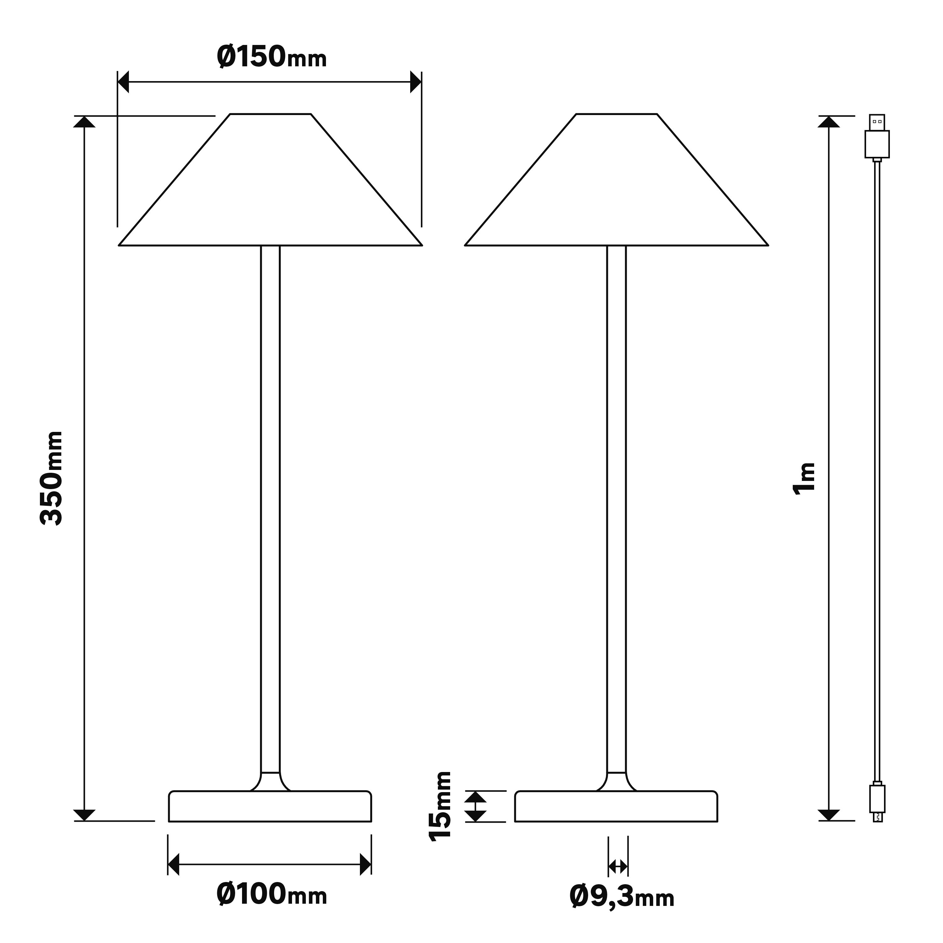 Lâmpada de mesa LED recarregável 320 Lm intensidade variável, cobre Malia INSPIRE - 9