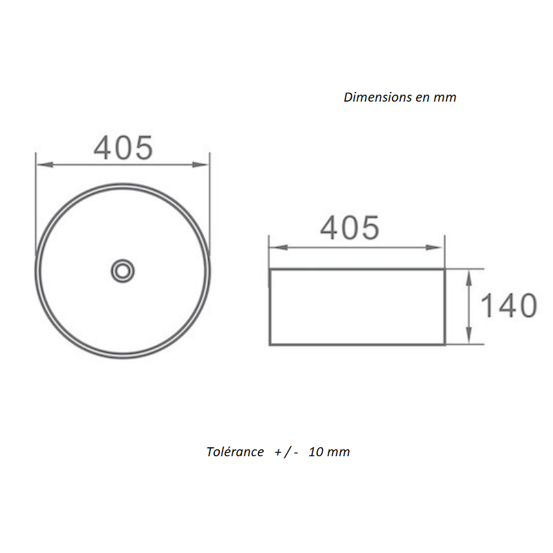 Vasque à poser ronde en céramique DAVIA Ø40.5 cm - 4