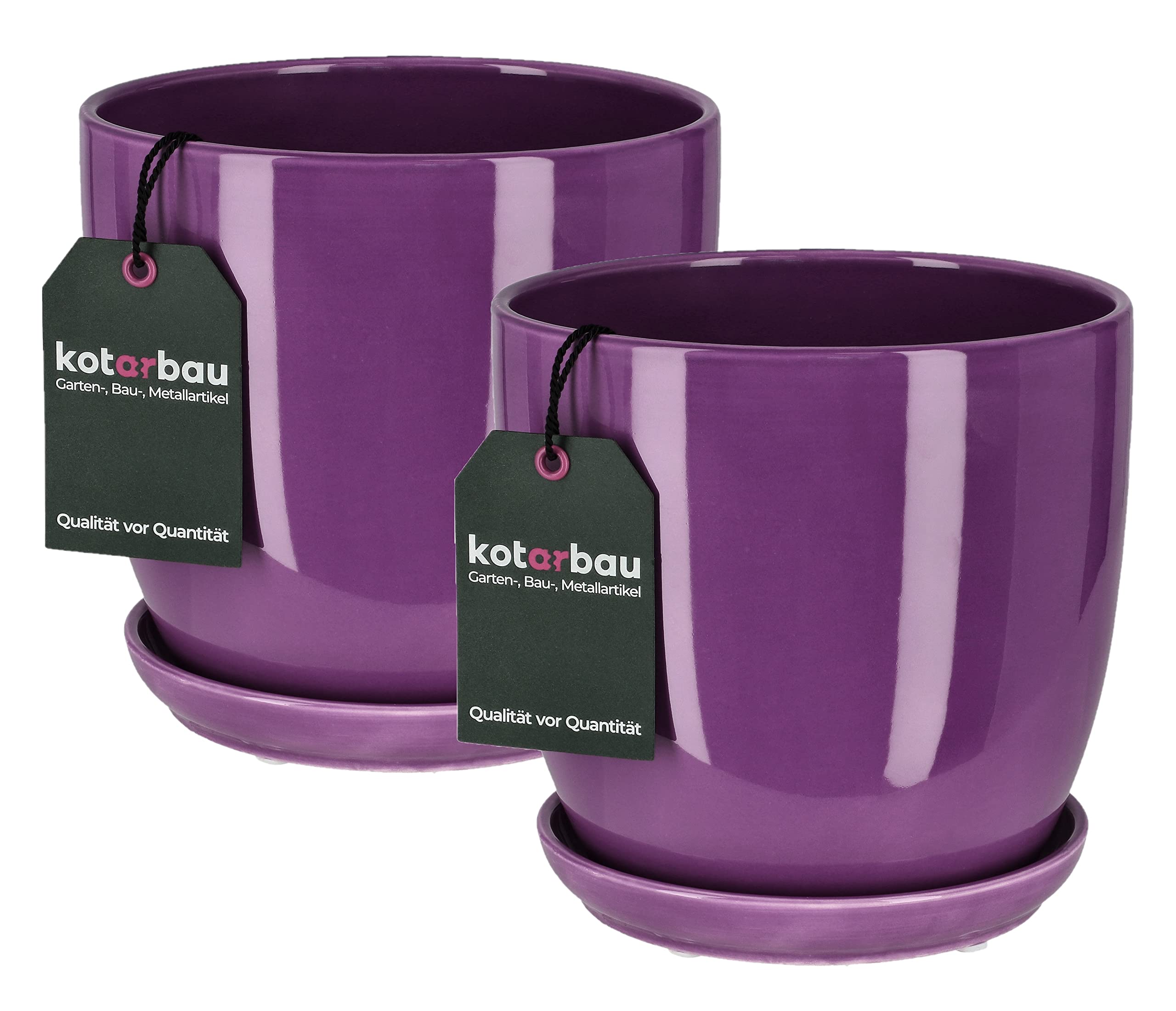 2x doniczka 16 osłonka ceramiczna donica podstawka - KOTARBAU