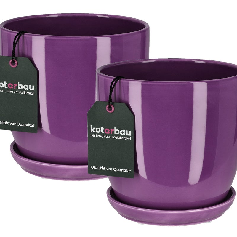 2x doniczka 16 osłonka ceramiczna donica podstawka - KOTARBAU