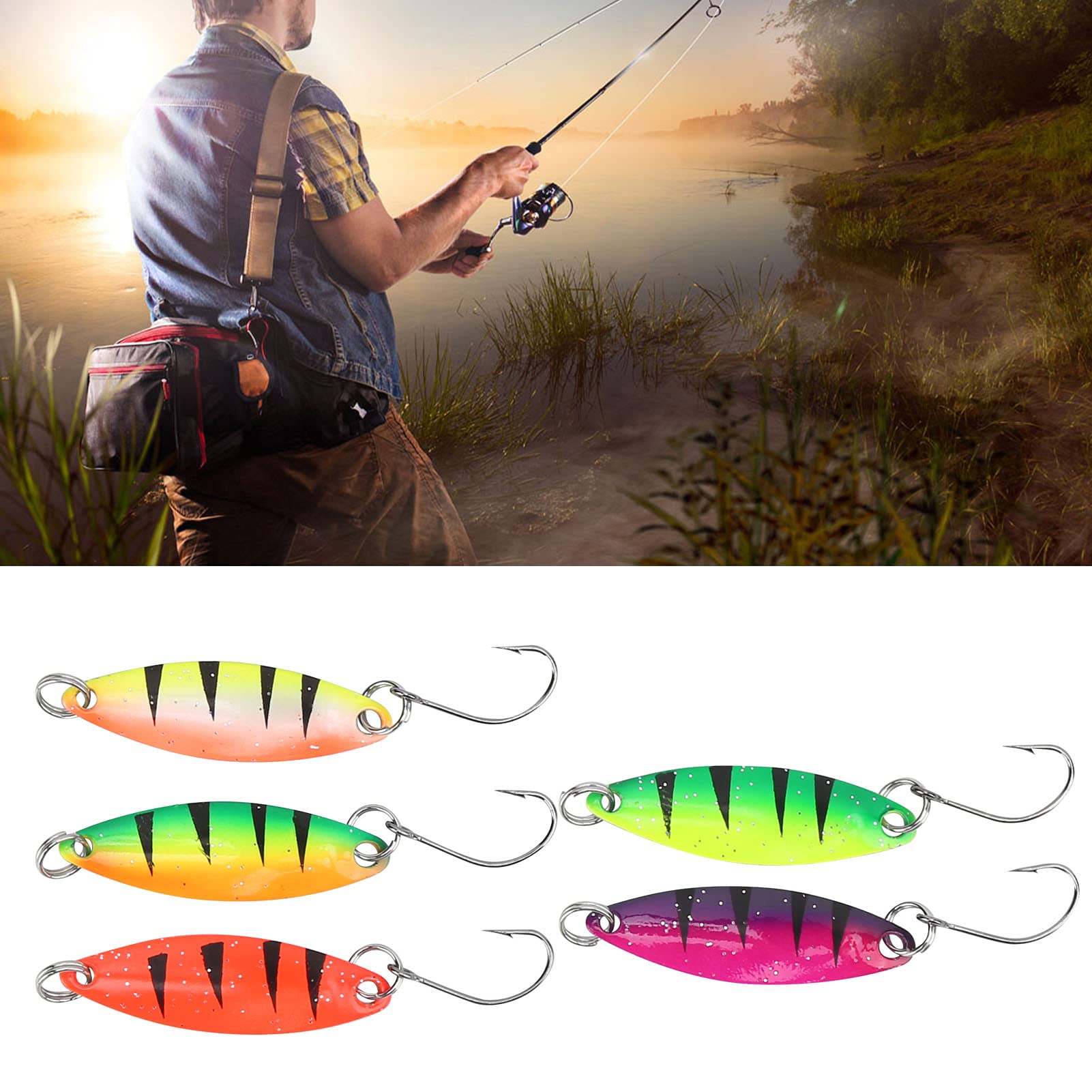 THKFISH Lot De 6 Leurres LED Clignotants 9 G – Cuillères Pêche Truite, Lumineuses Auto-Activées, Eau Douce & Salée