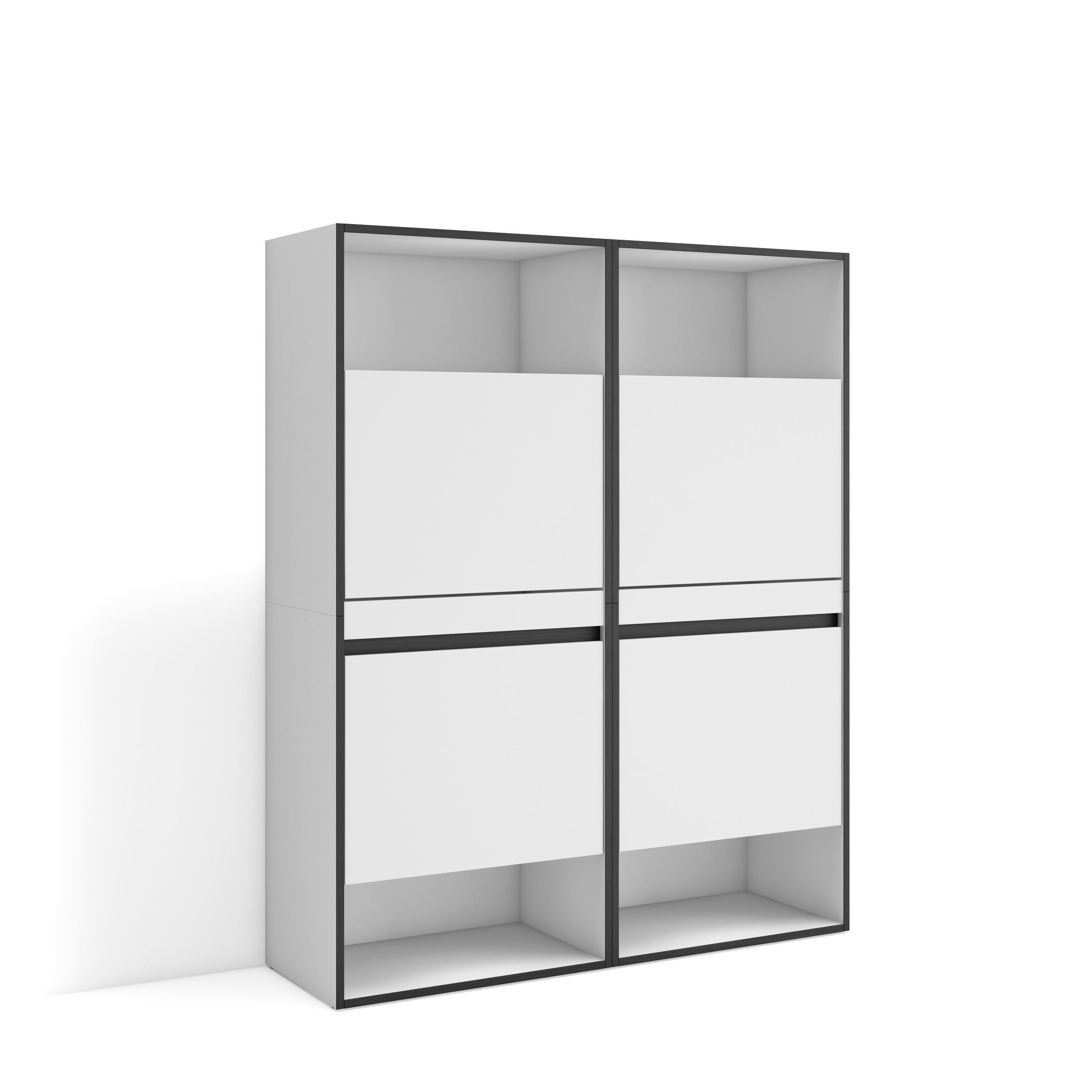Scarpiera Bianca Con 2 Ante Battenti - Mobile Salvaspazio Per Ingresso O Camera, 80x60x20 Cm, Fino A 6 Paia Di Scarpe