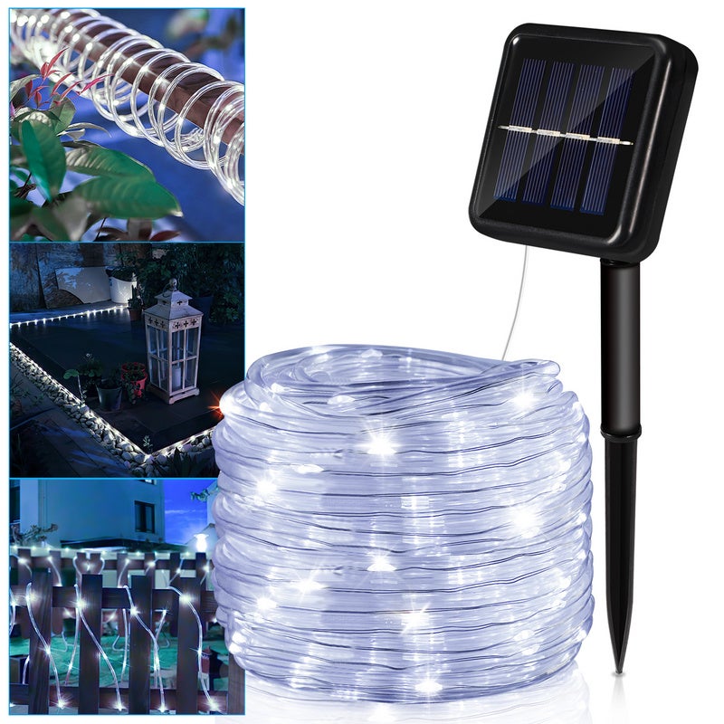 JMEXSUSS Luci LED Per Esterni 250 Lampadine Viola E Verde – 27,9m Con 8 Modalità, Impermeabili IP44 Per Halloween