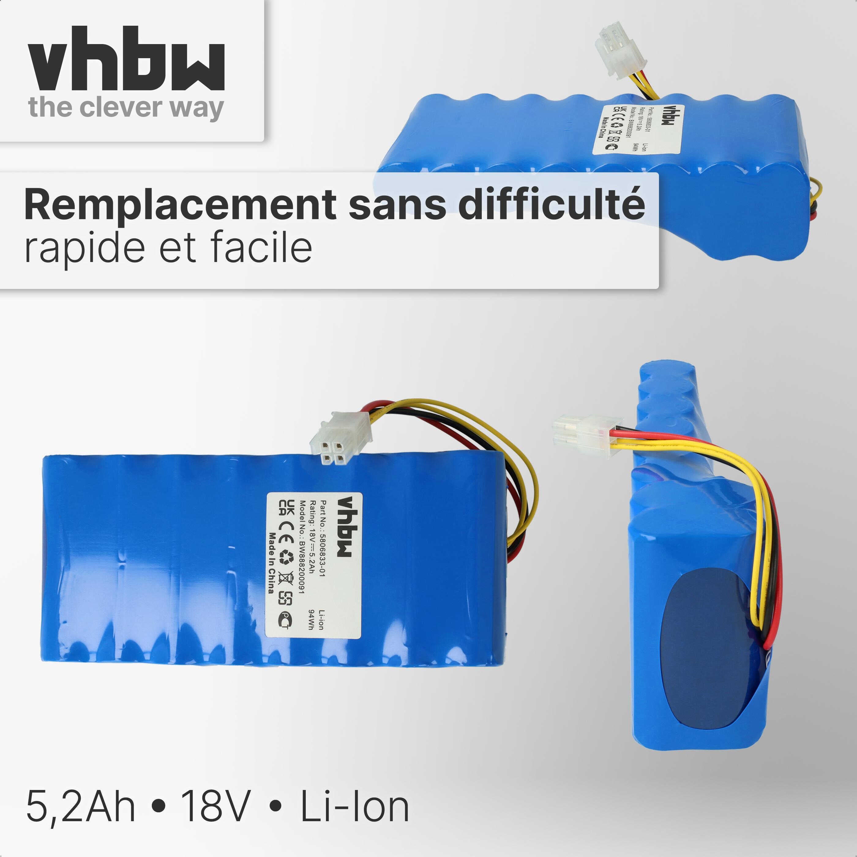 vhbw Bloc de batteries compatible avec Husqvarna Automower 320, 420 (jusque 2019/2020), 330X robot tondeuse (5200mAh, 18V, Li-ion) - 4