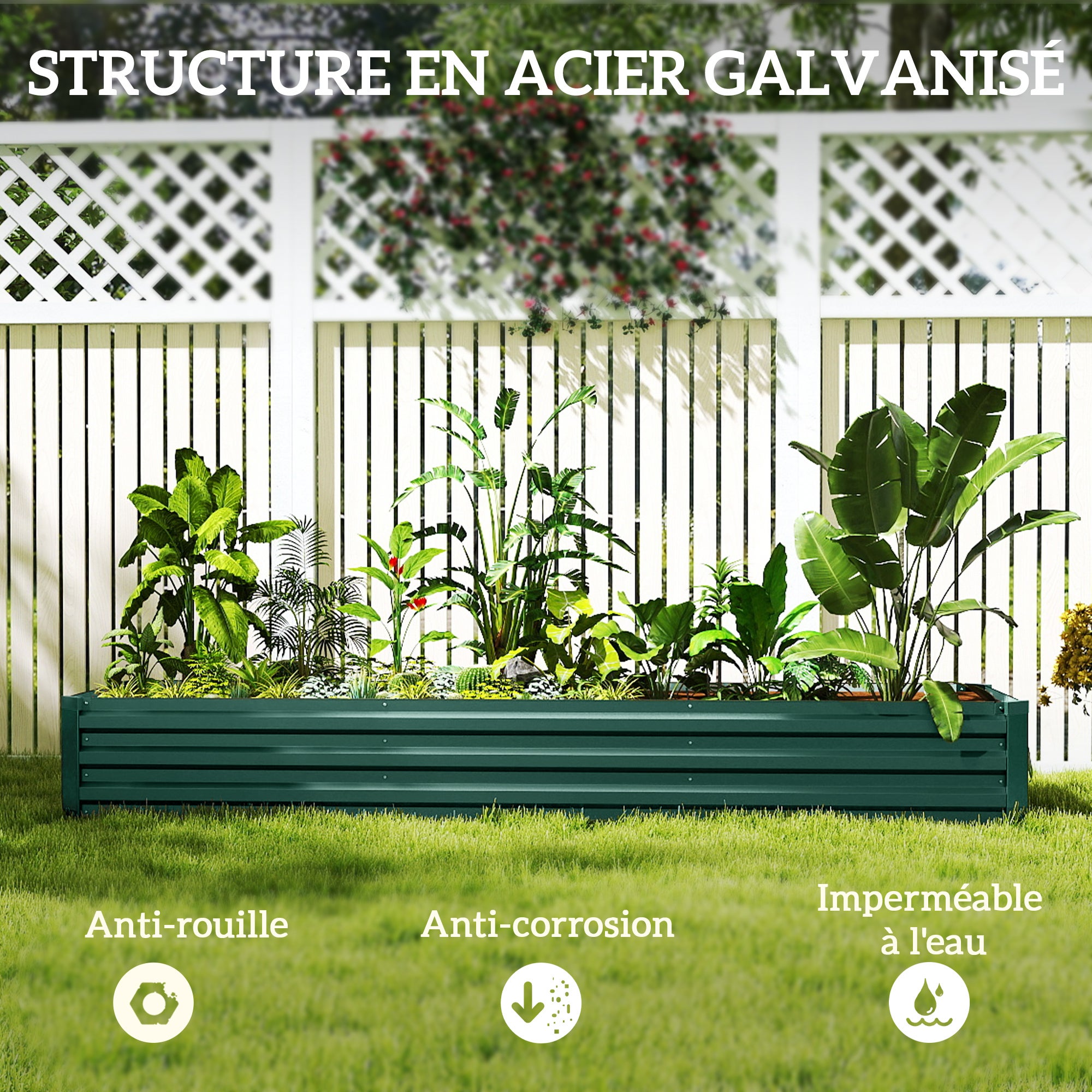 Carré potager acier galvanisé Outsunny - 5