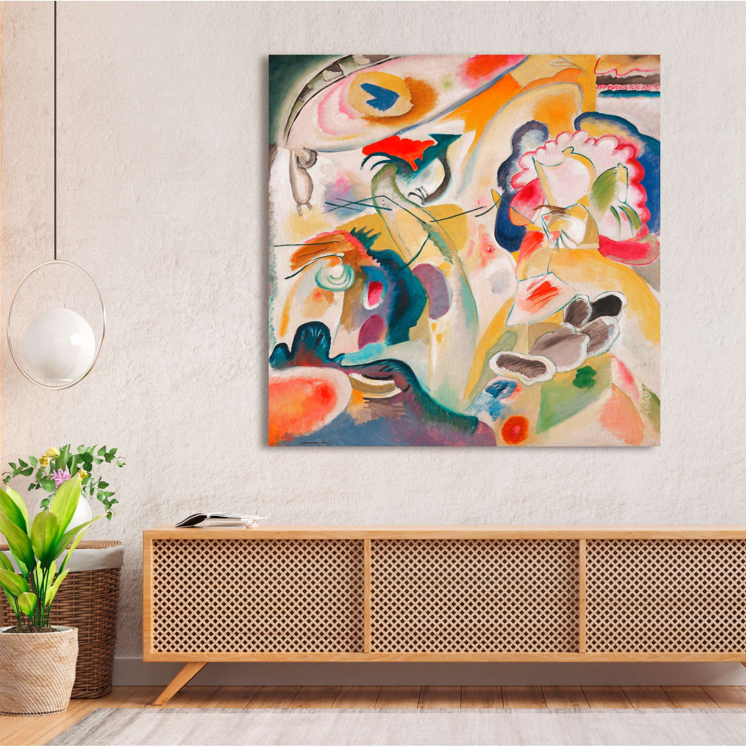 Tableau de Kandinsky - impression sur toile - Wassily Kandinsky - Improvisation n° 29 (Le Cygne) - 90X90 cm - 3