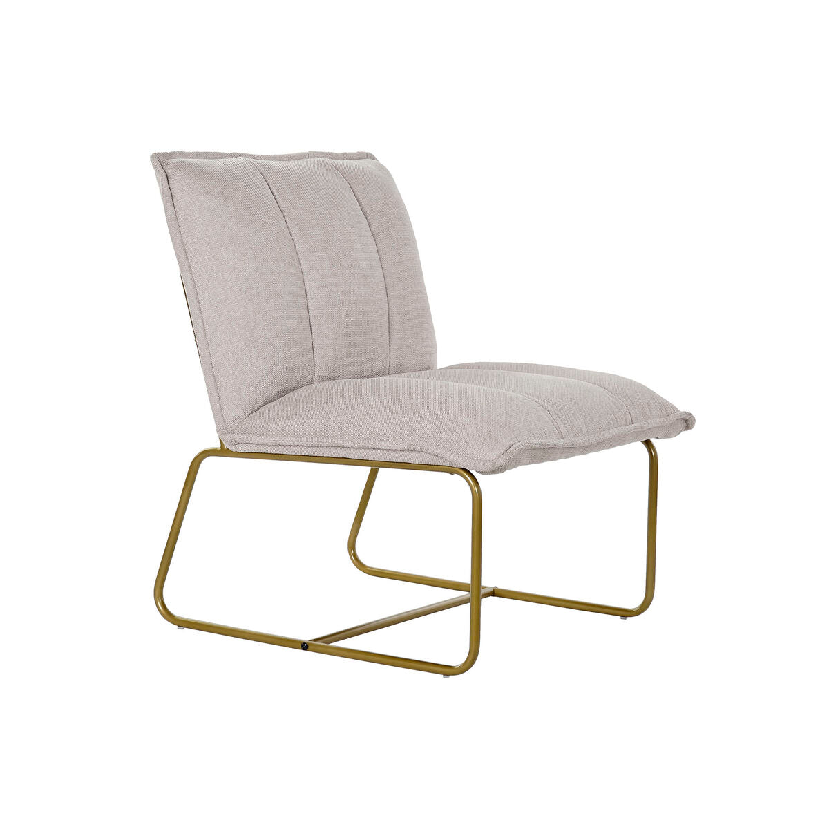 Sillón dkd home decor beige dorado metal poliéster (66 x 71 x 77 cm)