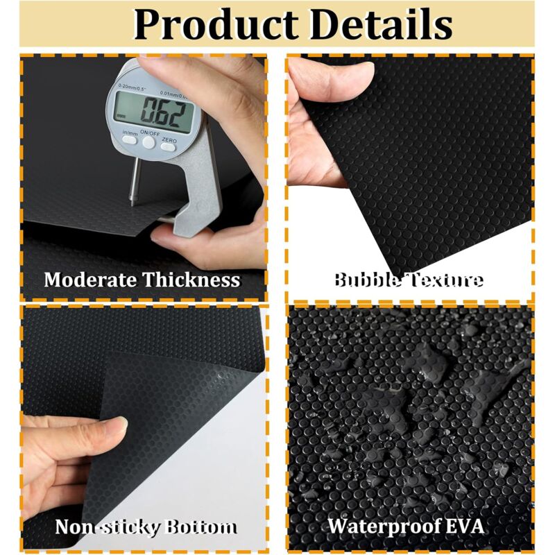 Tapis de tiroir 45x300cm,noir, Protection tiroir Cuisine Plastique EVA Protection Meuble - 4