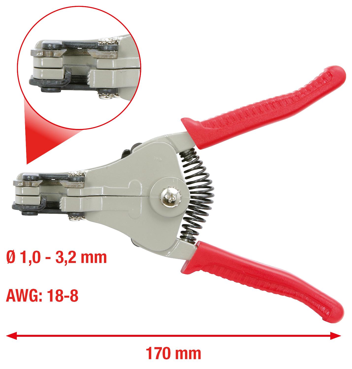 KS TOOLS 115.1029 Pince à dénuder automatique latérale, 170 mm - 1 - 3,2 mm - 7