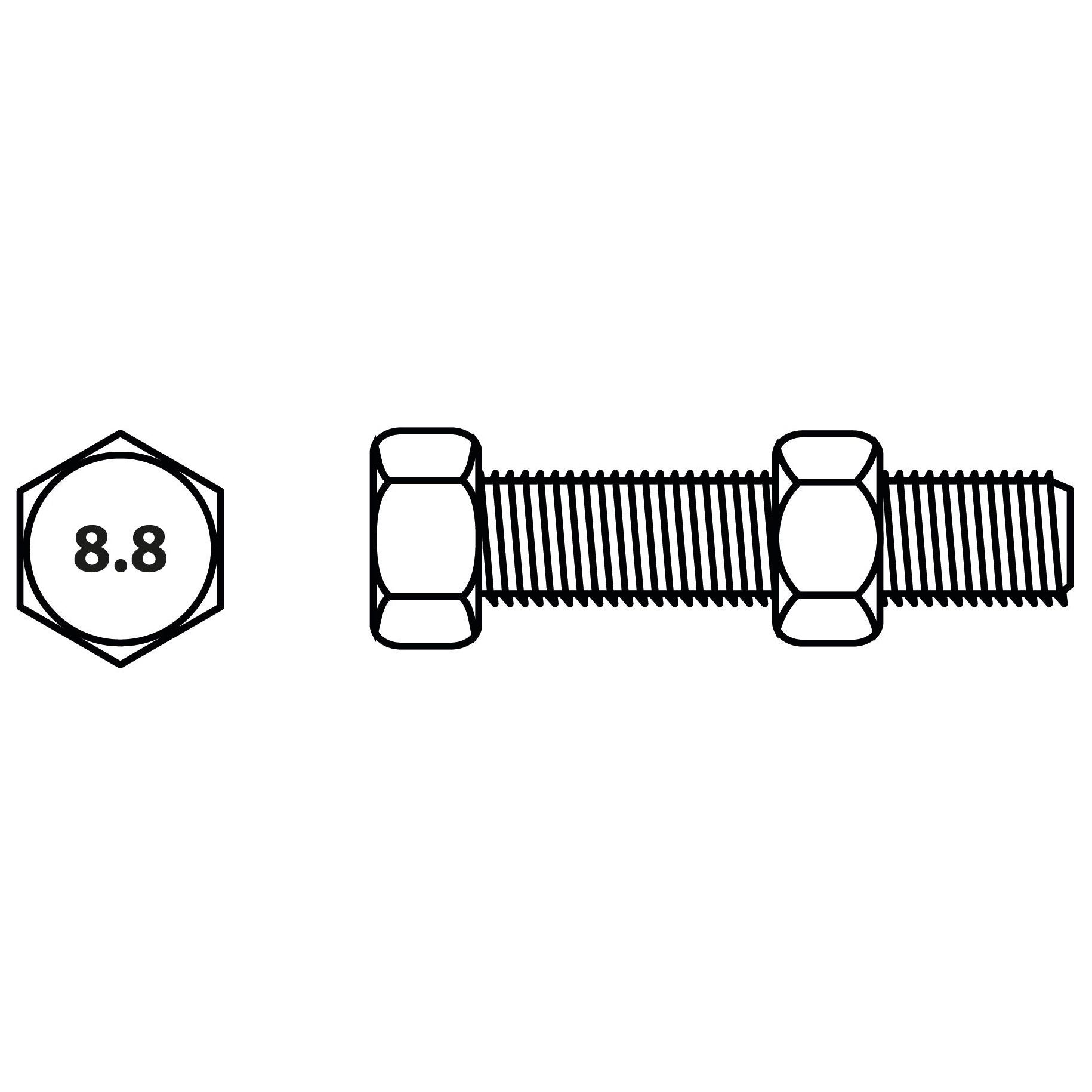 Boulon tete hexagonale Viswood acier zingue 10 60 mm lot de 3 - 2