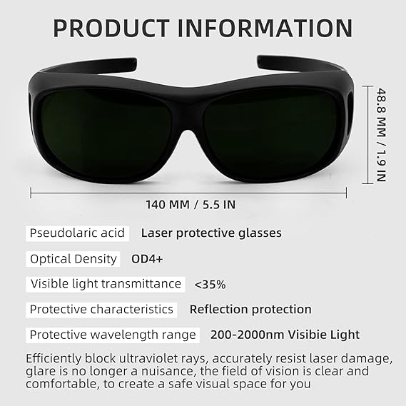 HIULLEN Laser Schutzbrille 2 Stück - IPL Augenschutz 190-2000 Nm Für Haarentfernung & Kosmetik