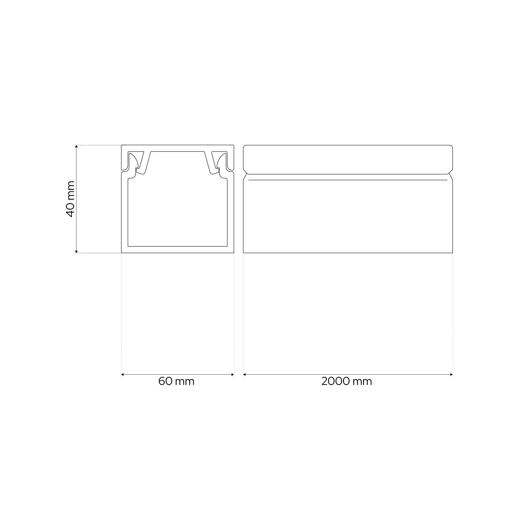 Korytko elektroinstalacyjne samoprzylepne 60/40 2m Kanał kablowy Biały EDO Technic - 4