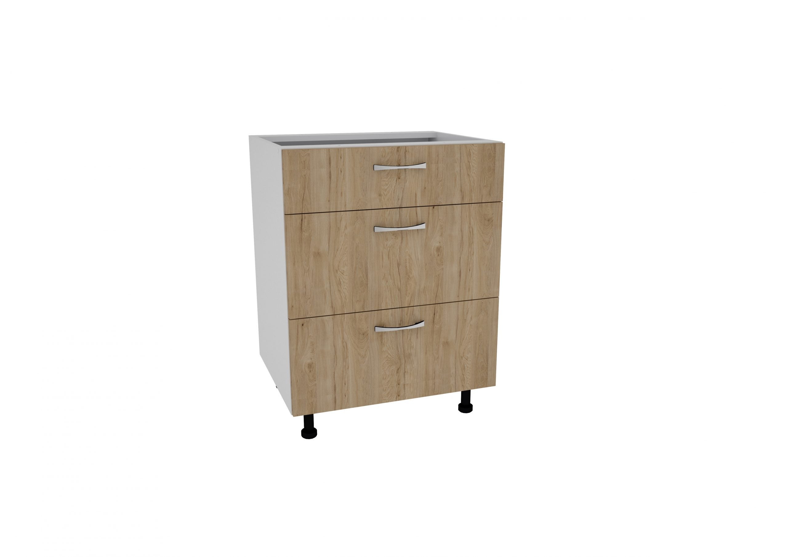 Commode 3 Tiroirs En Paulownia Et Coton - Meuble Blanc Naturel Écologique - Déco Tendance Salle De Bain Ou Chambre