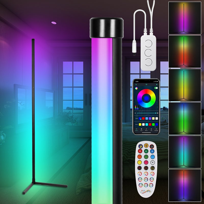 Lampade Da Terra Esterne Led Rgb Set Di 4 Telecomandate - Dimmerabili, Impermeabili IP44, 230V Lampada Da Terra