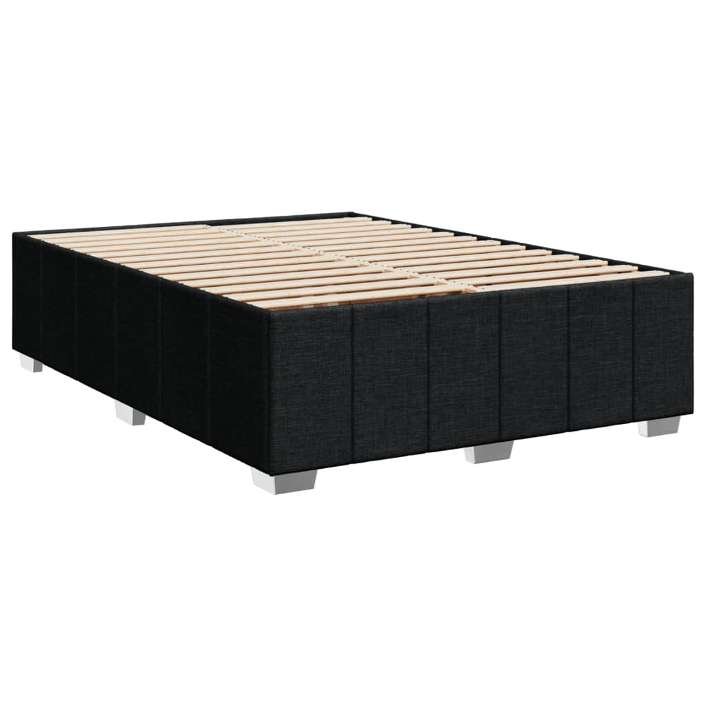 Cadre de lit sans matelas, tissu noir, pour la chambre, 160 × 200 cm - 3