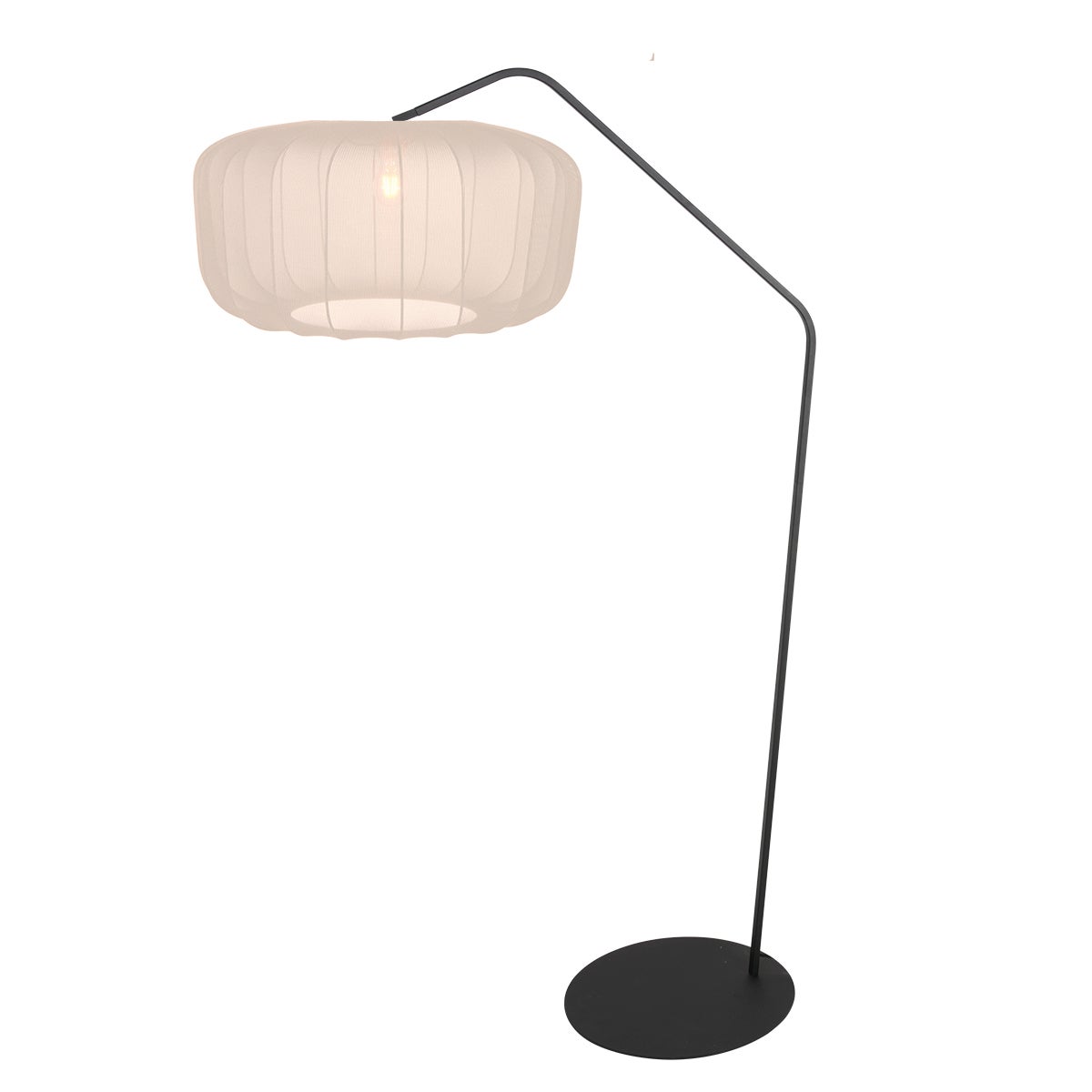 Anne Lighting - lampada da terra - ZigZag - beige nero - metallo tessile - lampada ad arco - E27 - 4515ZW - 2