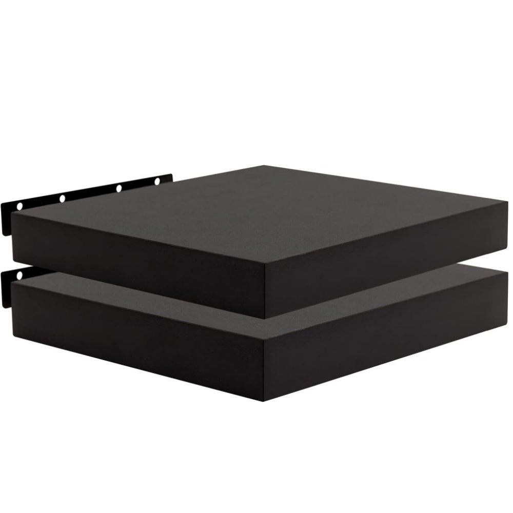 Étagère Murale Flottante En Bois Noir – 104 X 20 X 59 Cm – Design Carré Moderne – Pour Salon, Chambre, Cuisine – Rangement Et Décoration