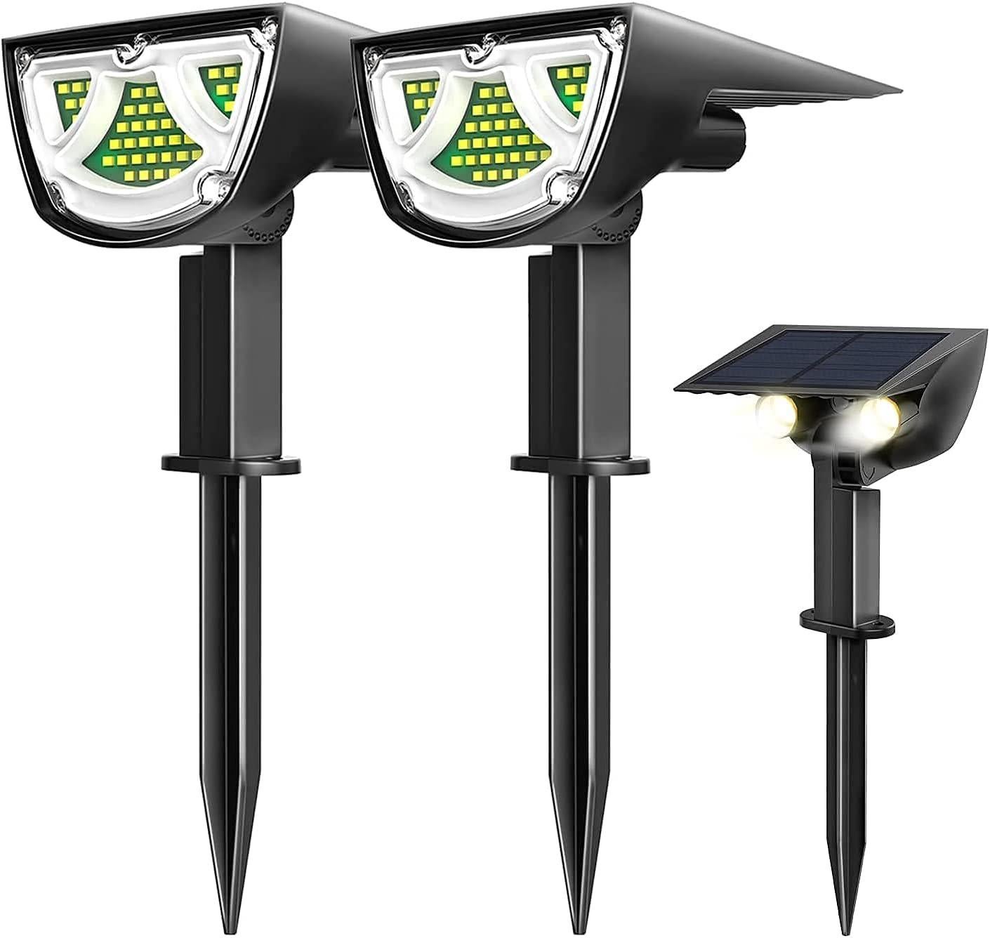 Zestaw lamp solarnych z diodami LED Biały zimny lm W Wodoodporne Do ogrodu na dziedziniec werandę alejkę podwórko basen taras