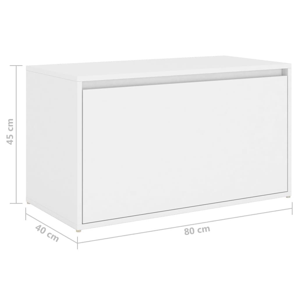vidaXL Banc d'entrée 80x40x45 cm Blanc Bois d’ingénierie - 8