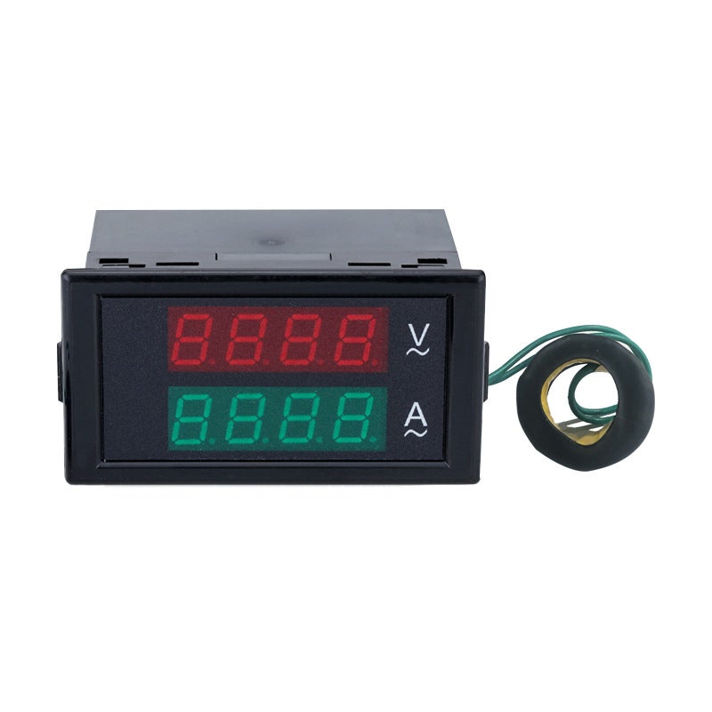 Misuratore Multifunzione Digitale D52-2047 AC 80-300V/200-450V 100.0A con CT Integrato, Montaggio su Guida DIN, Voltmetro e Amperometro LED