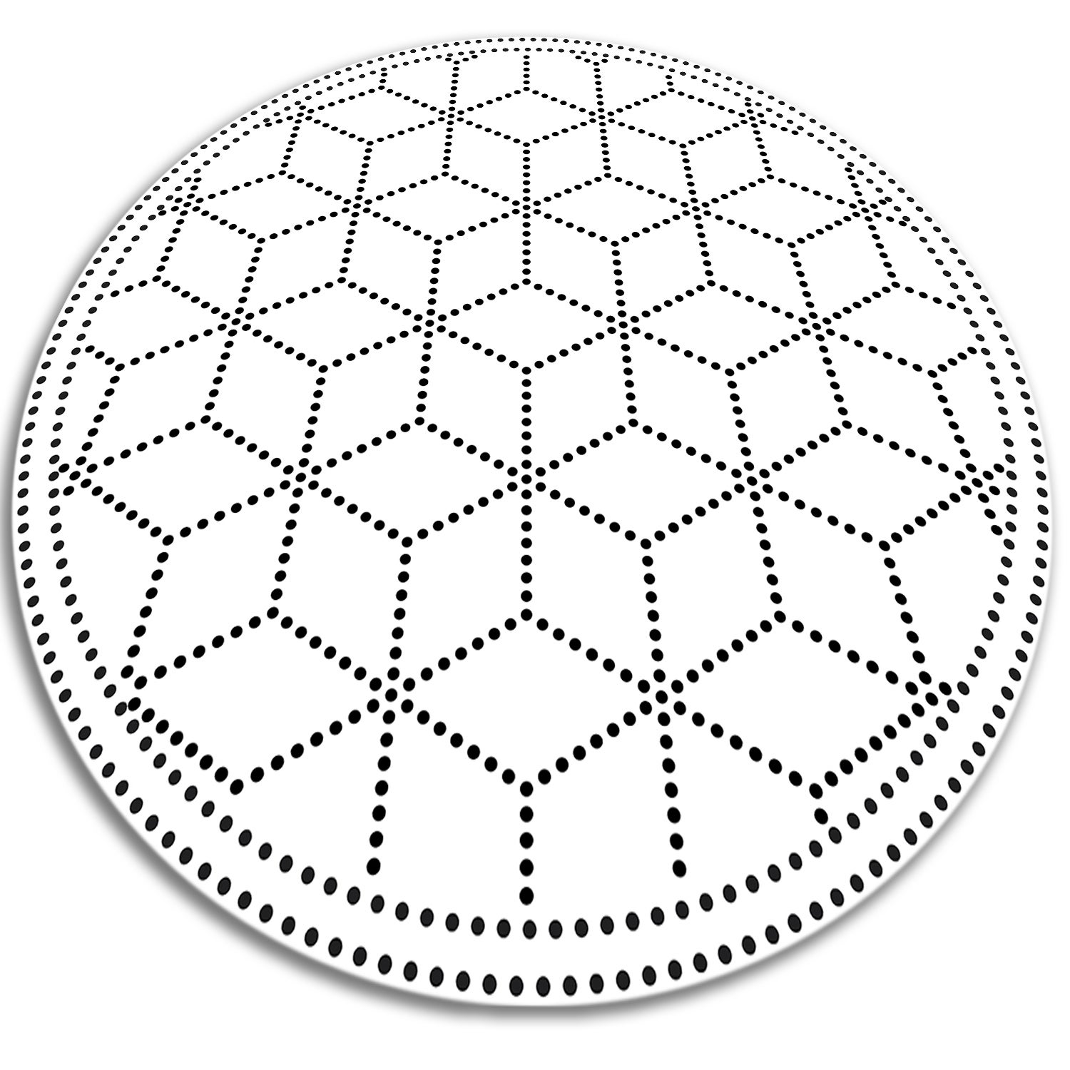 Dywan winylowy dla dzieci okrągły, trójwymiarowe kostki nowoczesny geometryczny efekt 140x140 cm – Tulup