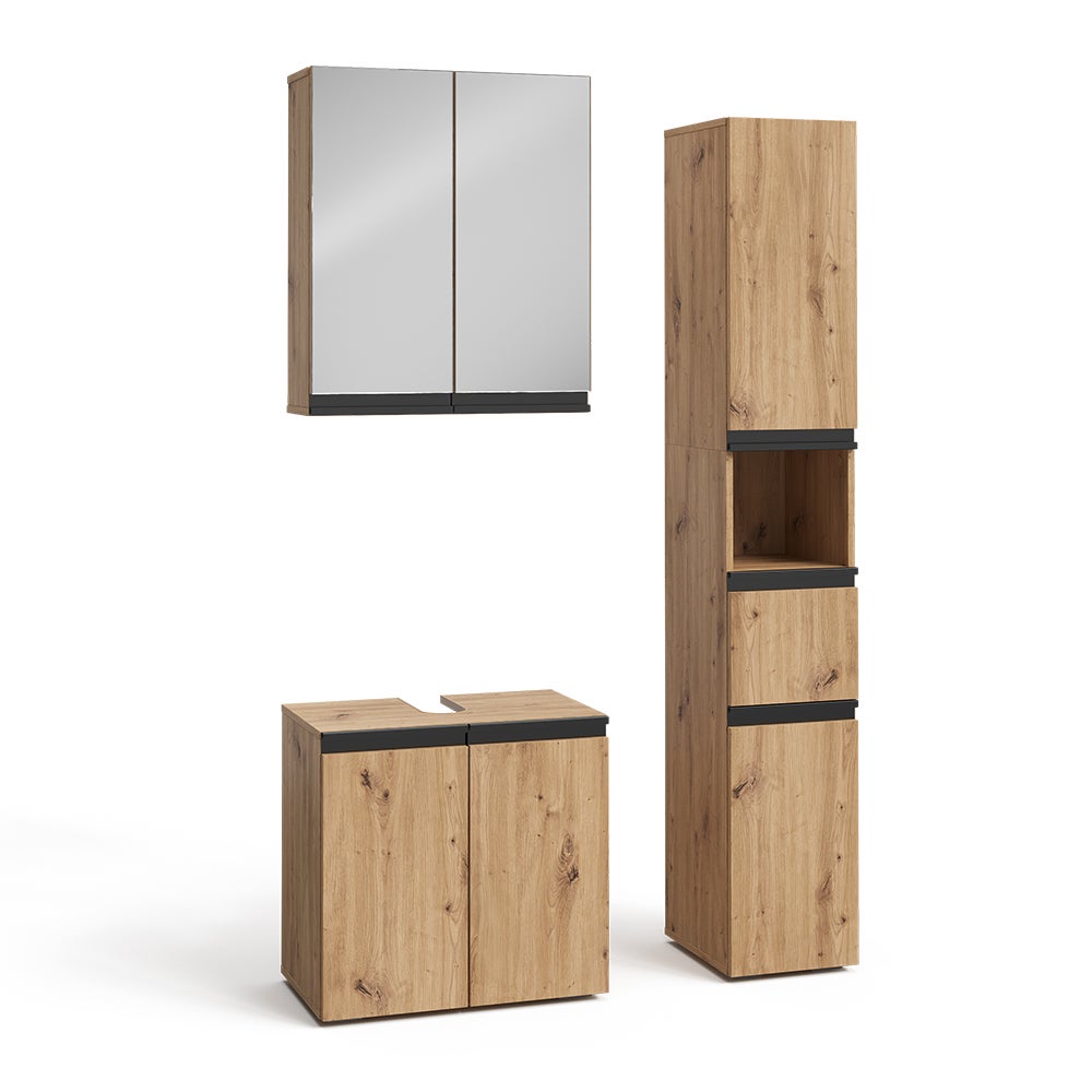 Vicco Zestaw mebli łazienkowych Torren, Rzemieślnik, 3 części, z wysoką jednostką