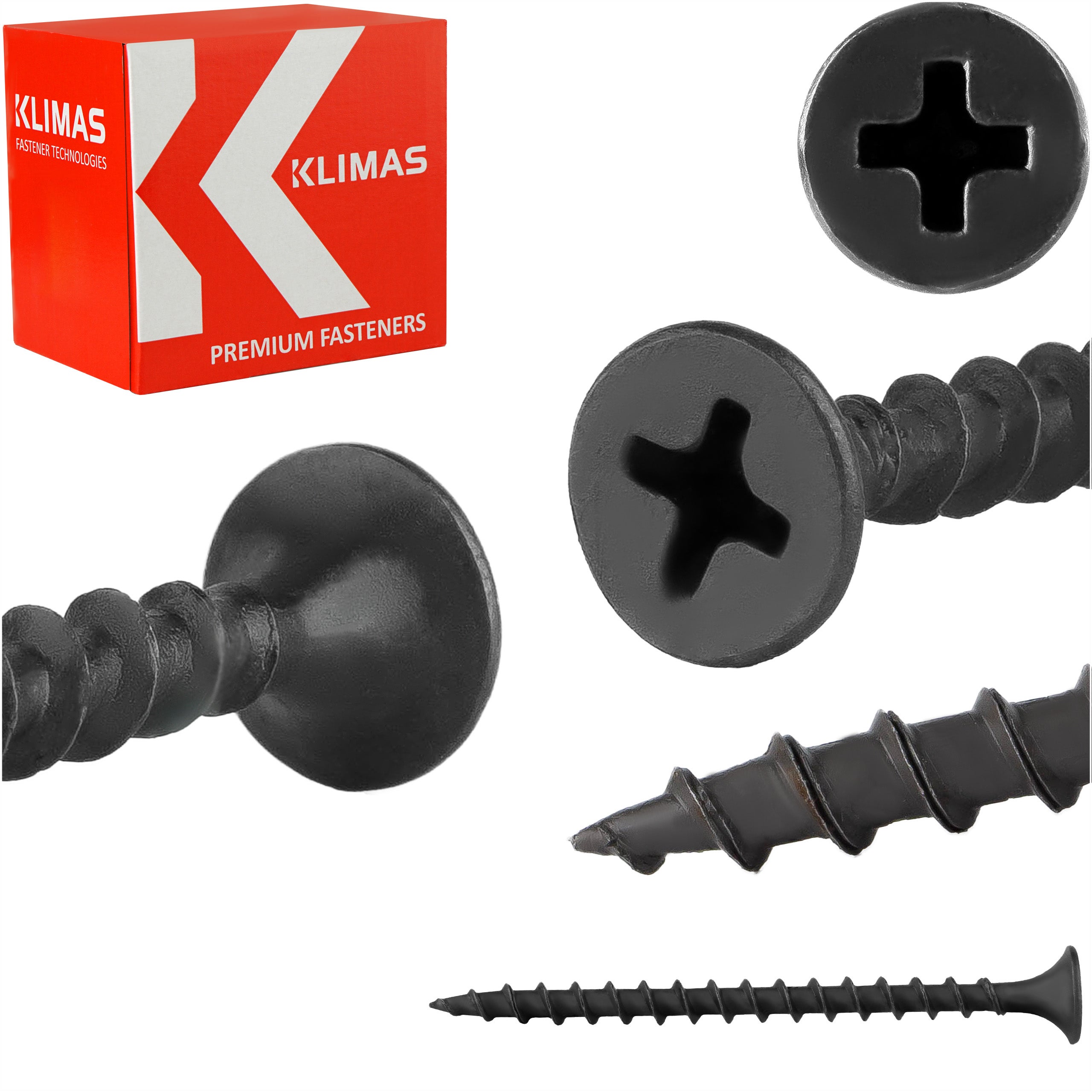 Wkręty do płyt GK Klimas KSGD do drewna i karton gipsu fosfatowane 3,5x55 mm 500szt