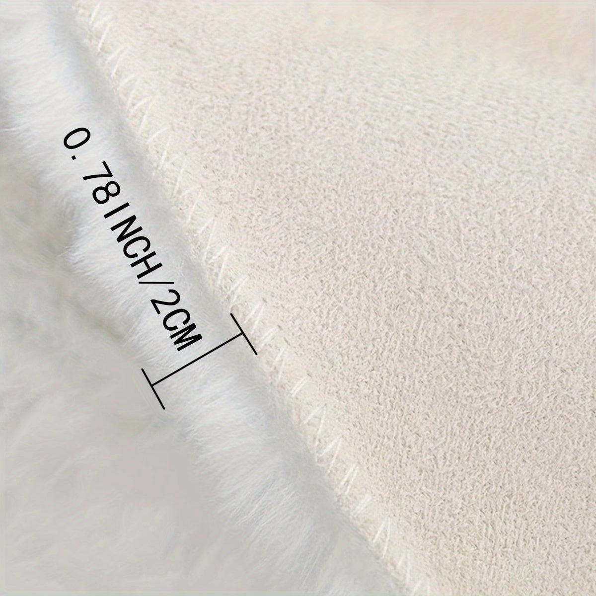 Tapis en peluche douce, 90 cm, tapis rond, tapis à poils longs, tapis de protection antidérapant, blanc. - 3