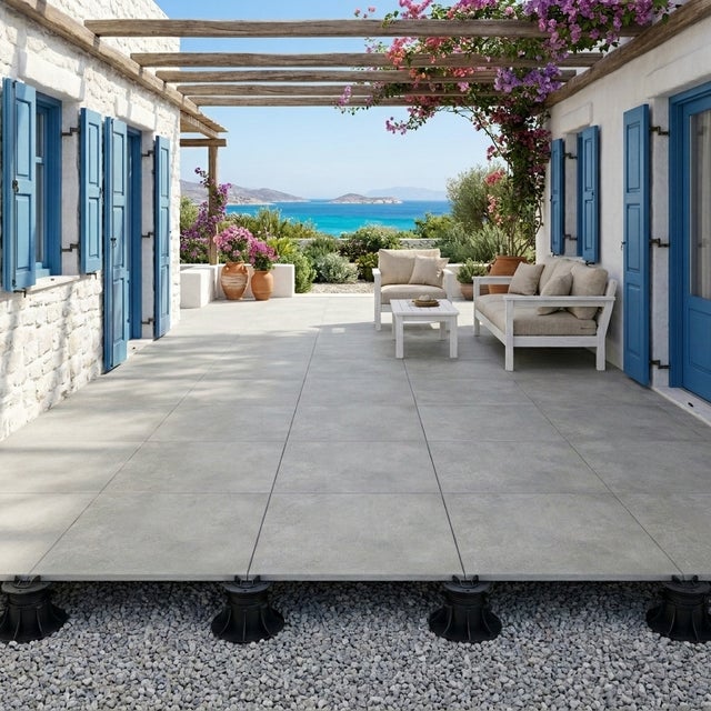 Dalle extérieur sur plots Futur 2.0 silver R11 100x100 cm - Réflex Boutique