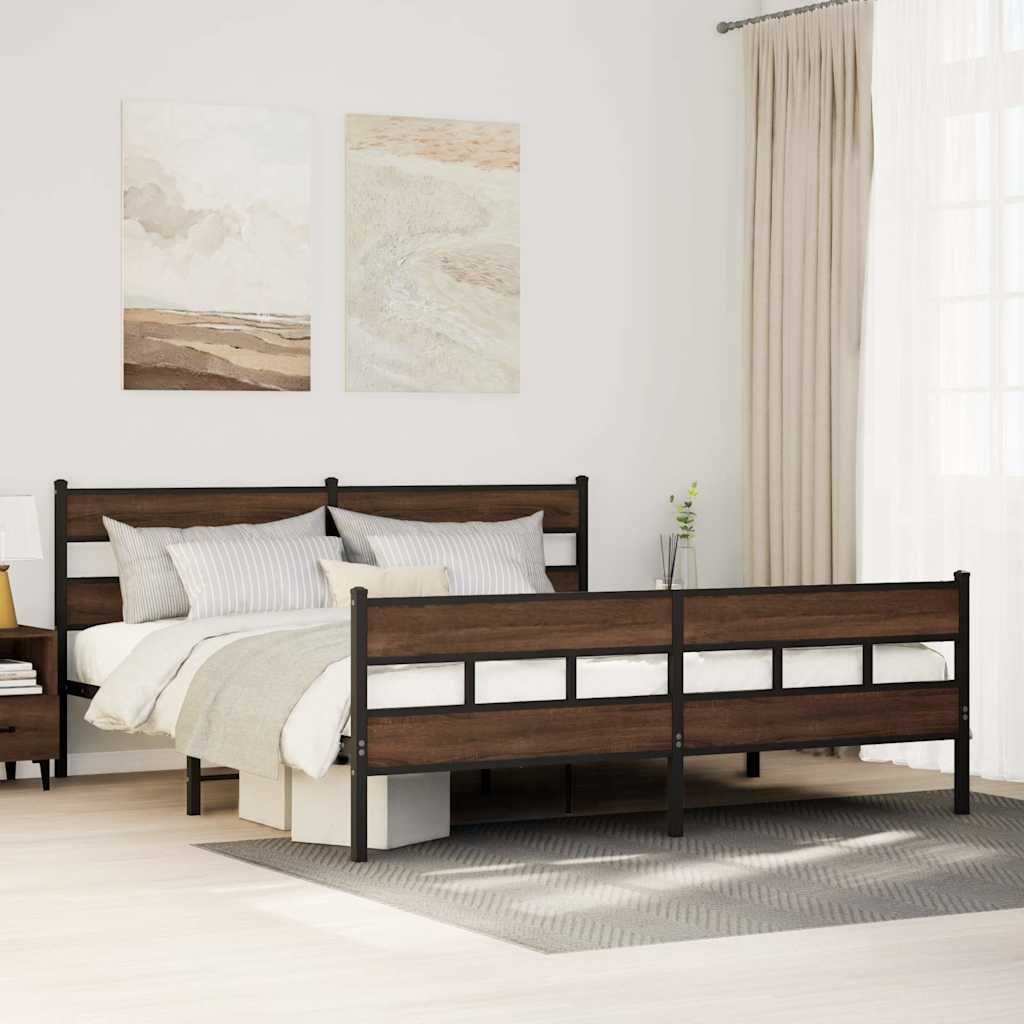 Łóżko Metalowe Rama Łóżka Ze Stelażem Do Pokoju Sypialni 183x213 cm