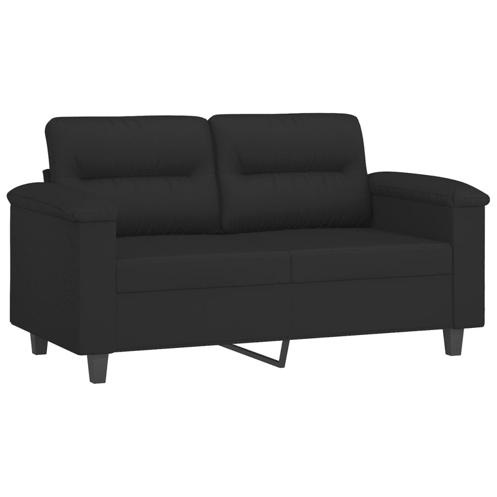 Sofá de 2 plazas | sofá de salón | sofá de descanso de tela de microfibra negro 120 cm cfw50427
