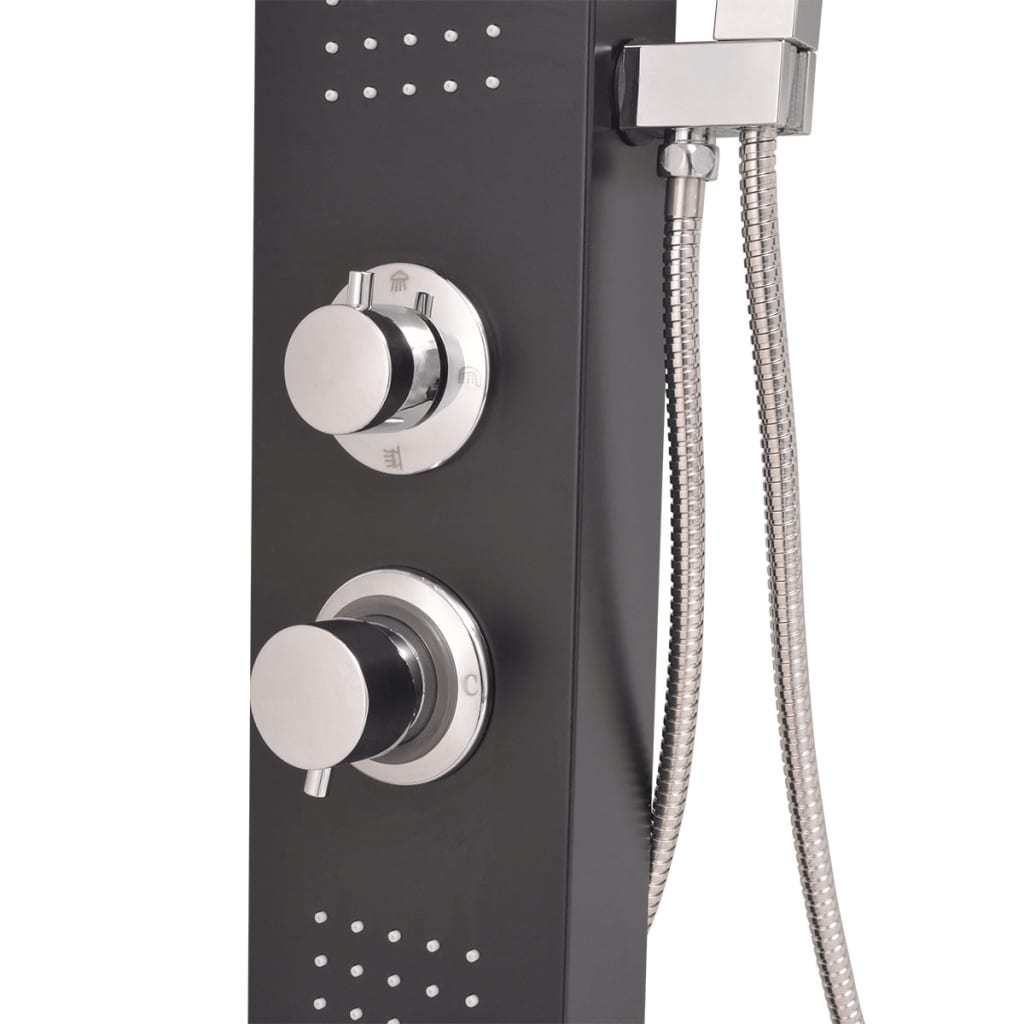 Sistema di pannelli doccia in alluminio bagno casa nero opaco 02_0003119 - 6