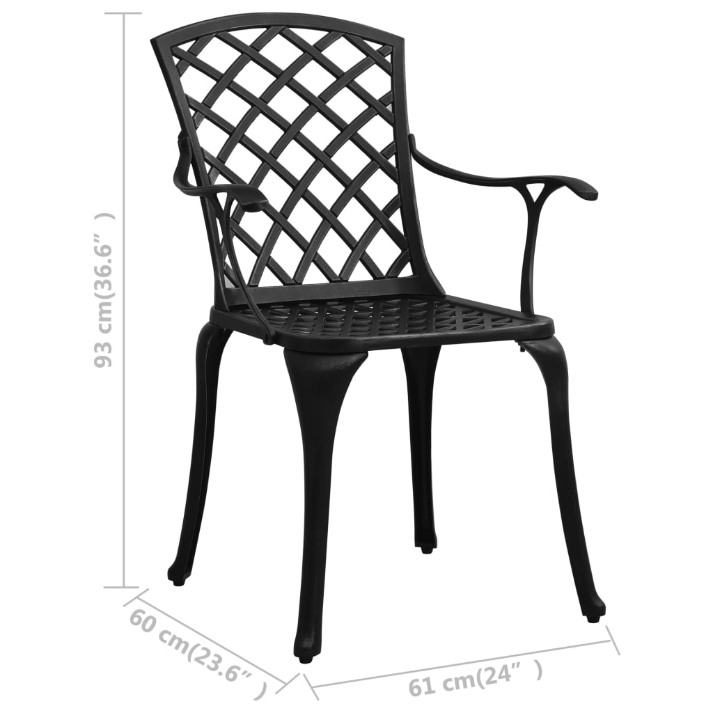 Maison Exclusive - Set da Bistrot 3 pz in Alluminio Pressofuso Nero - 8