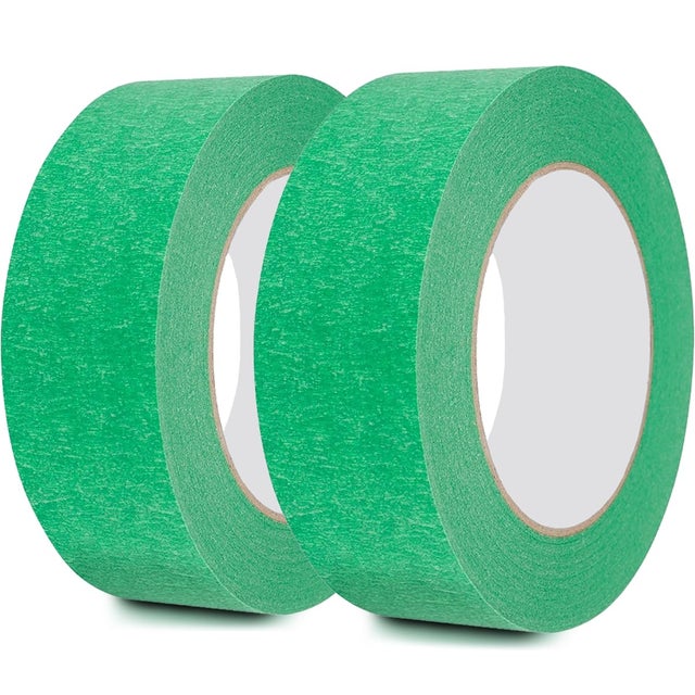 2 rouleaux de ruban de masquage de peinture 30 mm x 20 m pour masquage, décoration, création d'affiches, inscriptible, vert clair