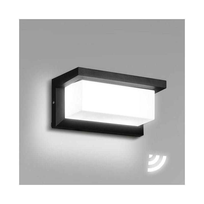 Wewnętrzny/Zewnętrzny kinkiet z czujnikiem ruchu, nowoczesna lampa ścienna, wodoodporne oświetlenie ścienne IP65 LED 18W, barwa biała zimna