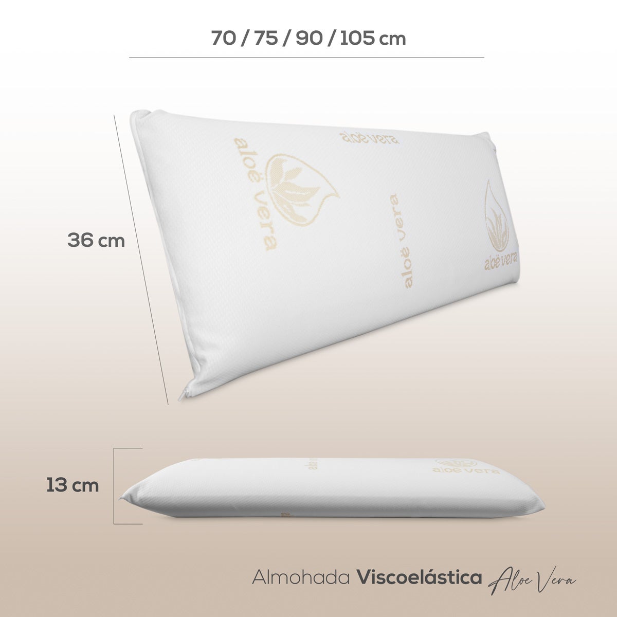 Amuéblate Online Almohada Viscoelástica Aloe Viscovera - Máximo Confort y Excelente Adaptabilidad con Propiedades Antiestrés - 6