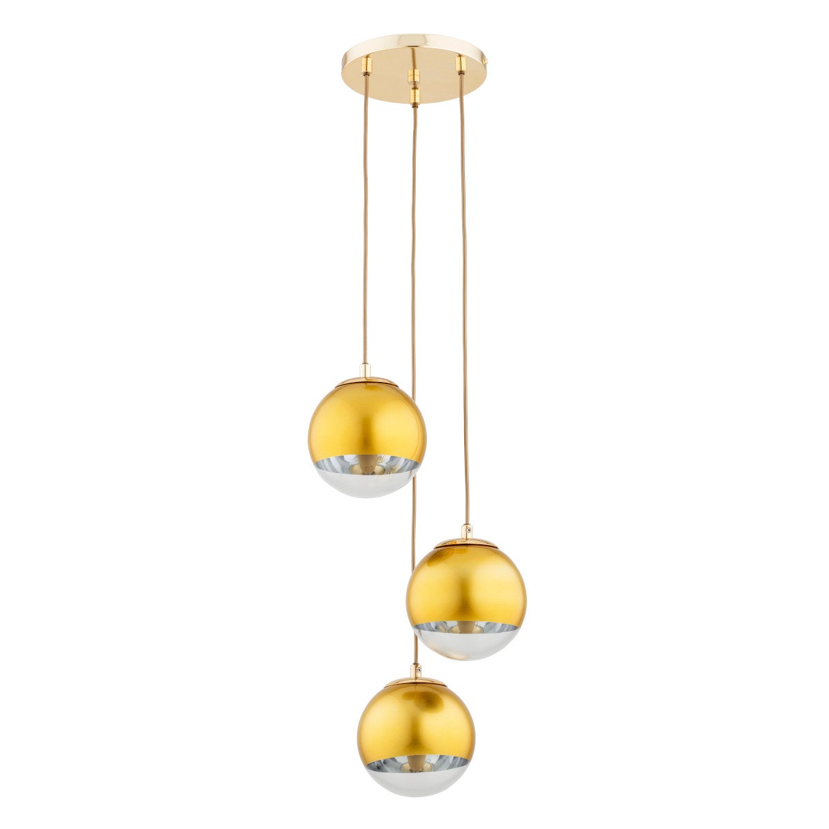 Lampa wisząca Leila złoto-przezroczysty 3xE14x10W nowoczesna wym: 90 x 28 x 28 cm szkło Alfa