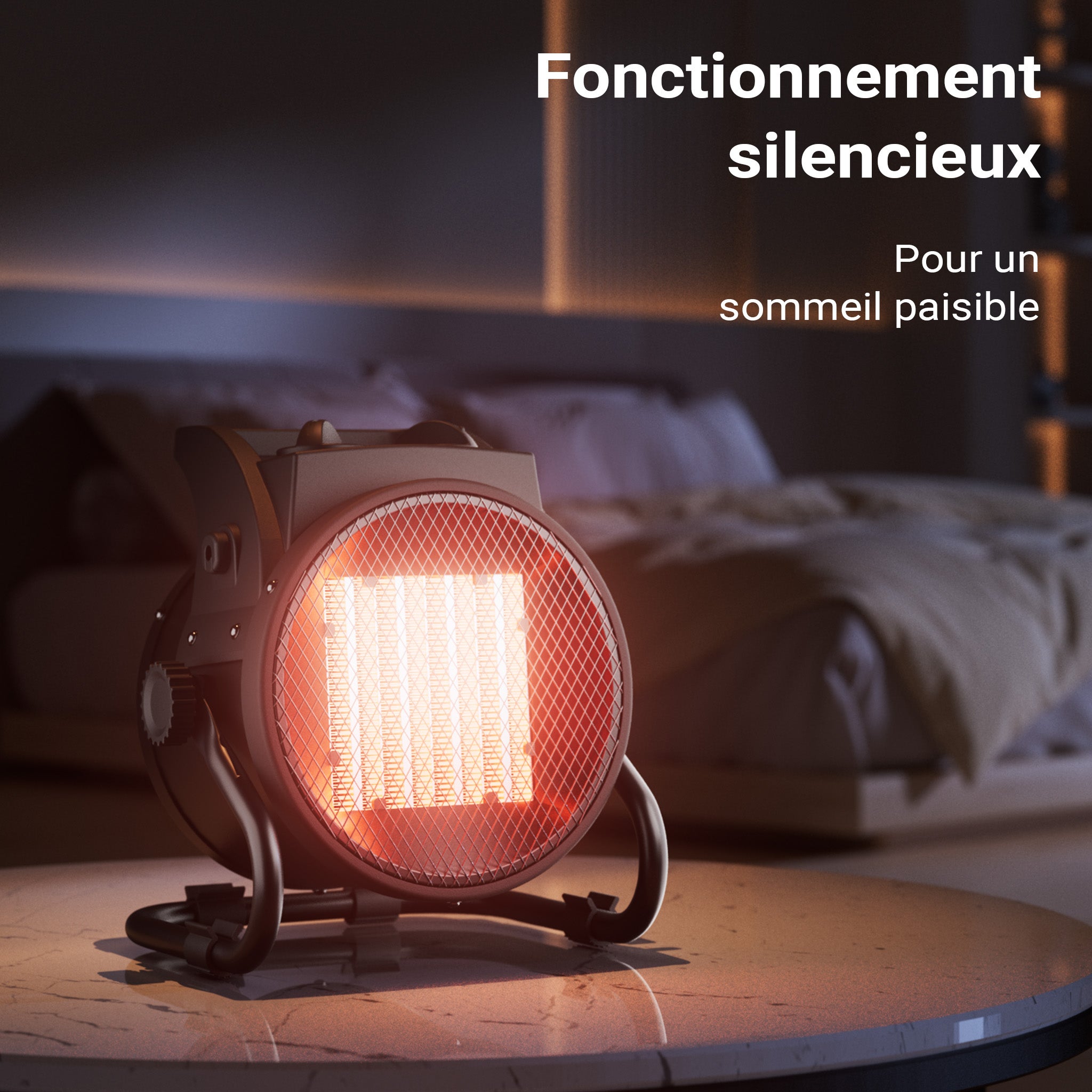 Wiltec Chauffage infrarouge Céramique 3kW 3000W Thermostat Radiateur 3 niveaux Réchauffement 40m² Salon Garage Cave Atelier - 4