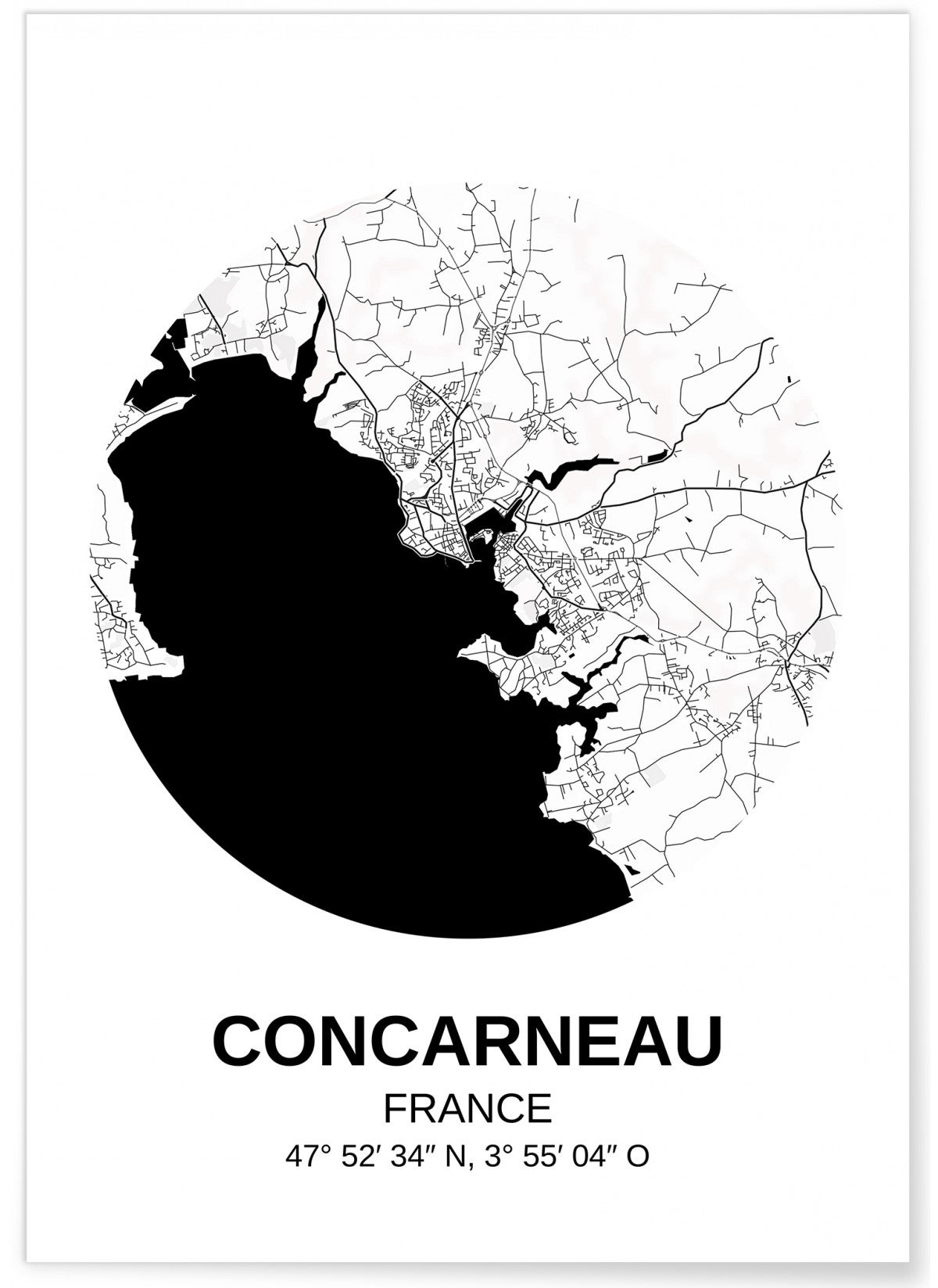 Affiche Vintage Concarneau - Poster A3 Flajé® - Décoration Murale Bretagne