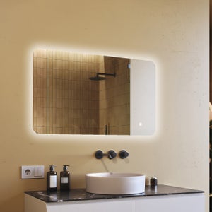 Specchio Bagno LED Artforma, 80x60, Interruttore Touch, LED Dual Specchio Arrotondato 88681195 - Foto 7