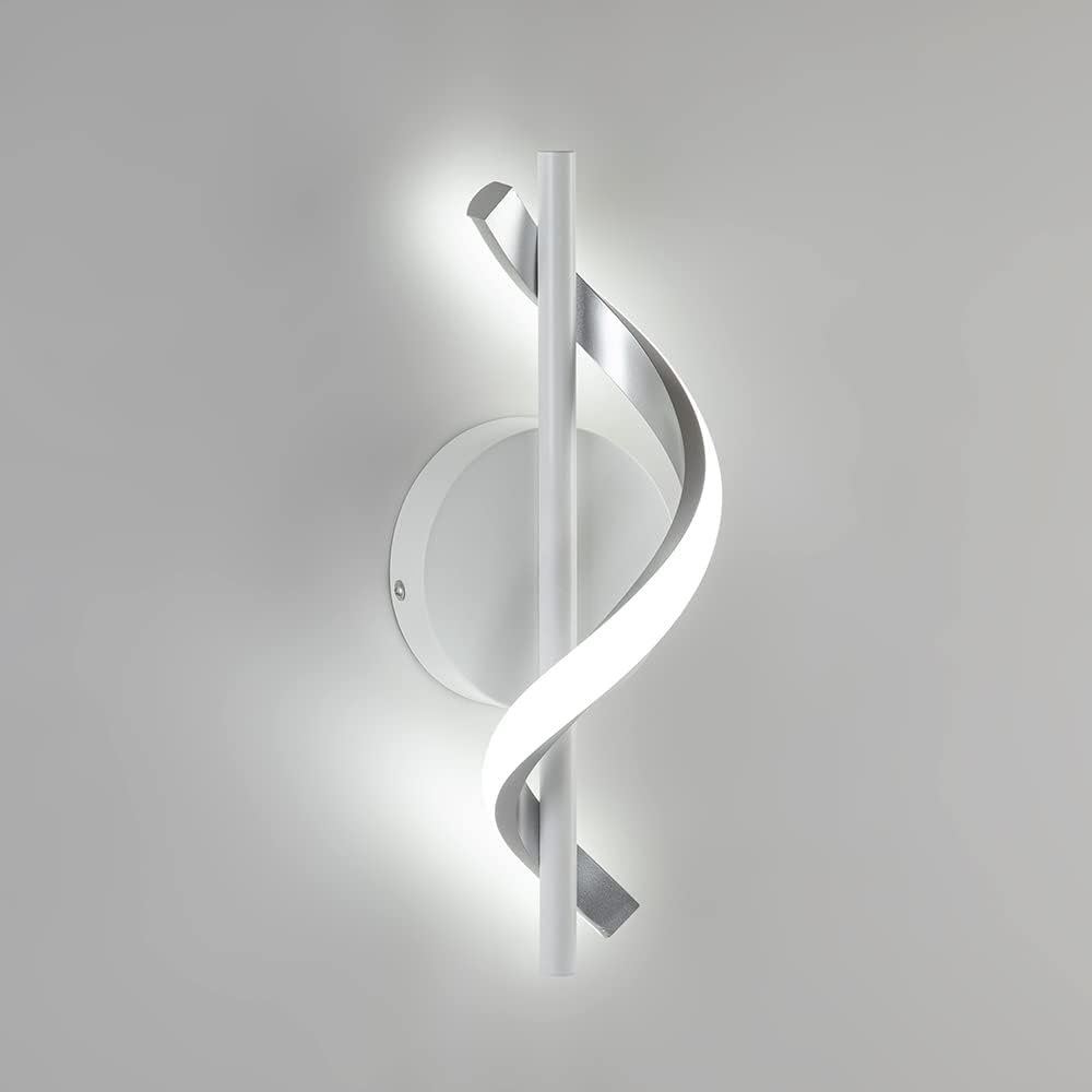 Wewnętrzna Lampa Ścienna LED 12W - Nowoczesny kinkiet aluminiowy, światło białe - Idealna do łóżka, na schody, do salonu - Biała