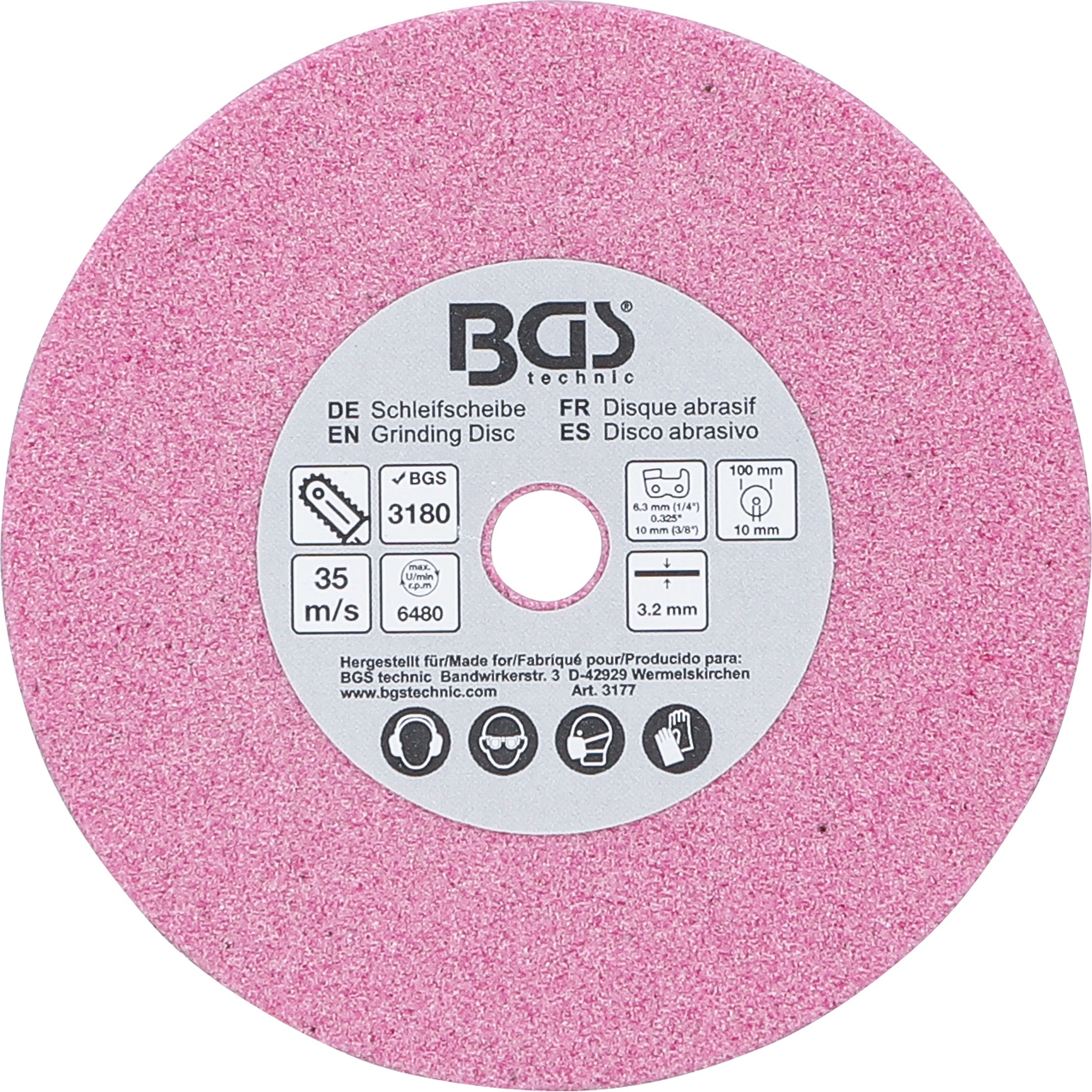 Tarcza szlifierska BGS do art. 3180 Ø 100 x 3,2 x 10 mm - 3177