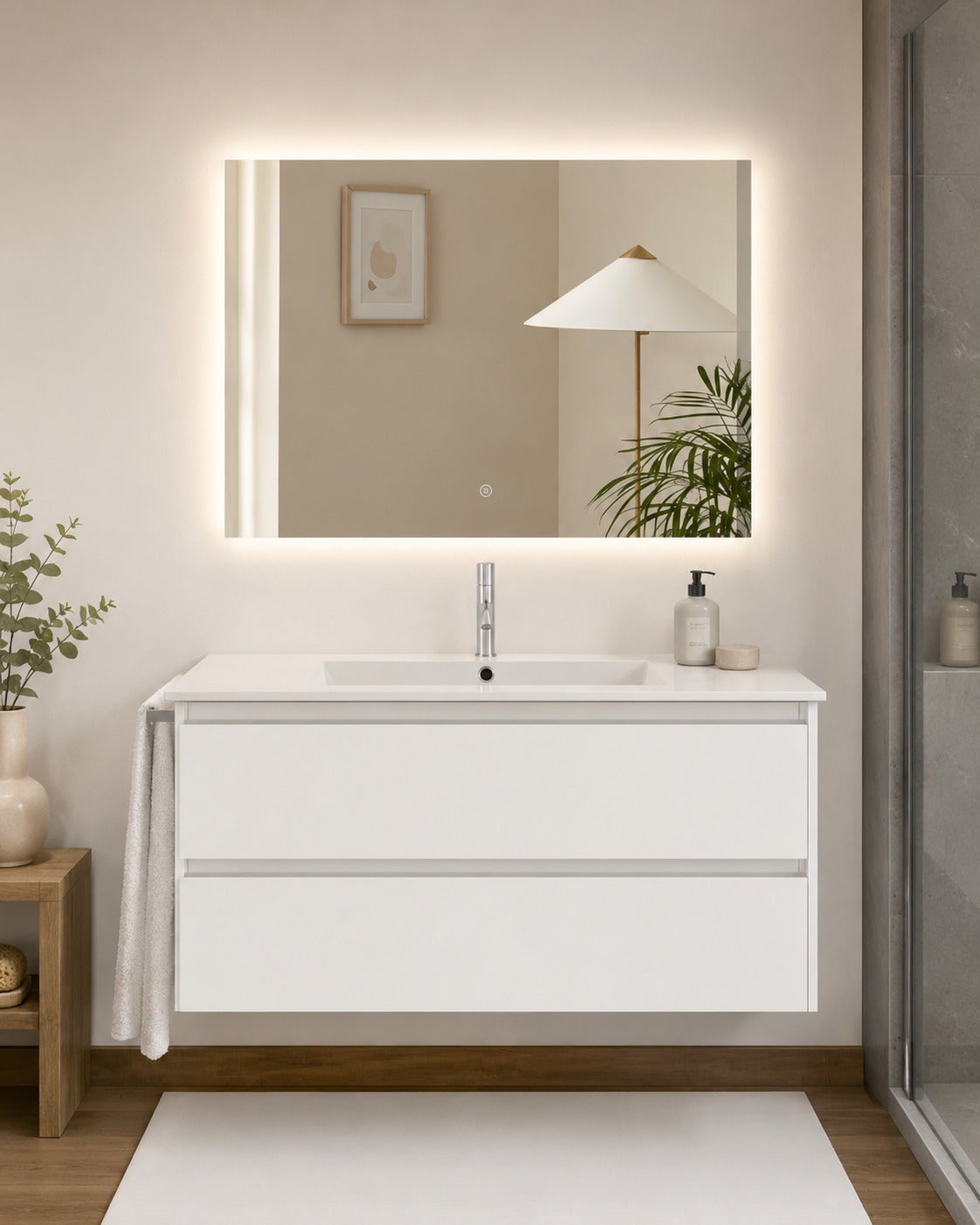 Mobilier de baie cu lavoar ORIGENBATH IBIZA fără oglindă 60x45 cm alb