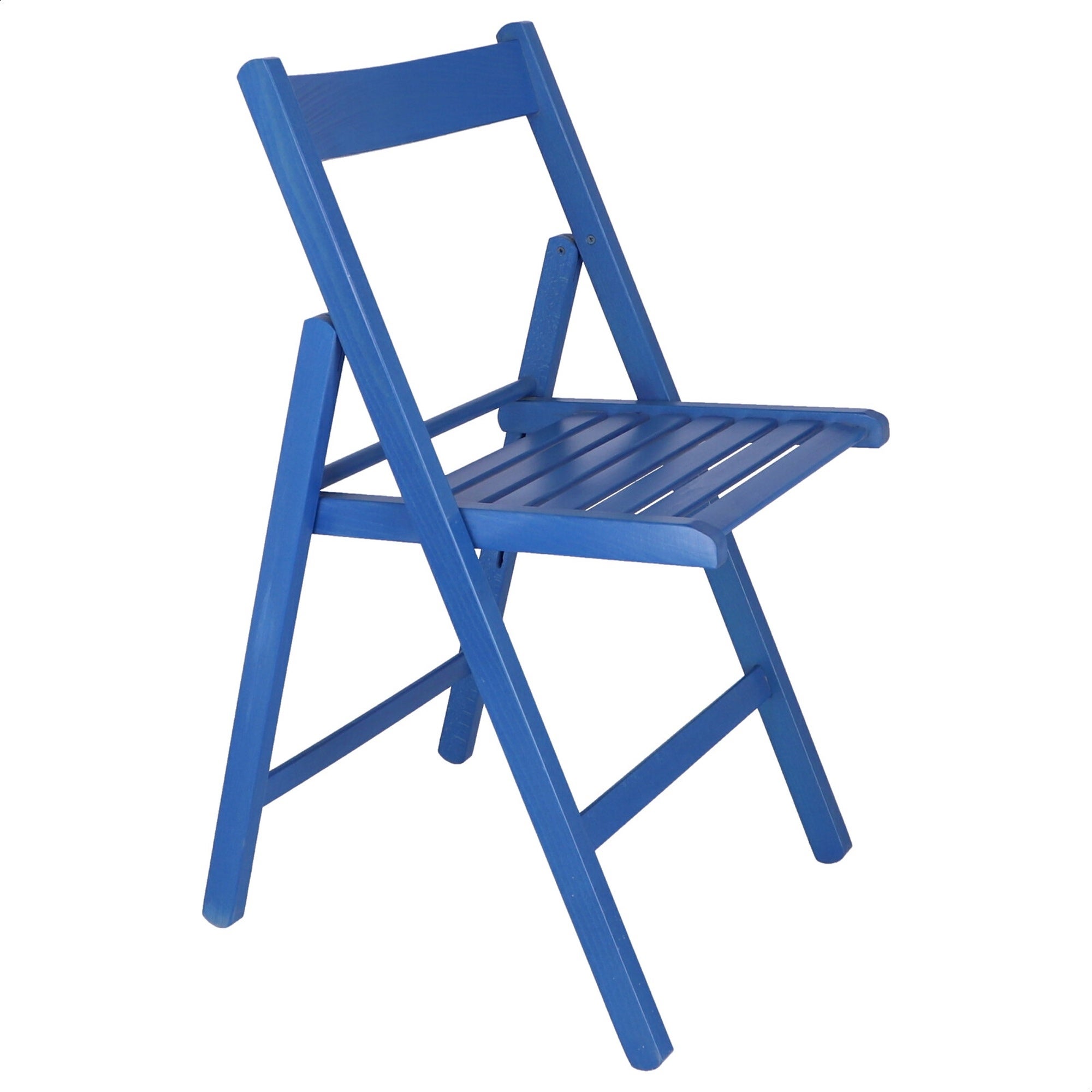 WELLHOME Silla plegable de madera 43x43x79 cm Azul - 7