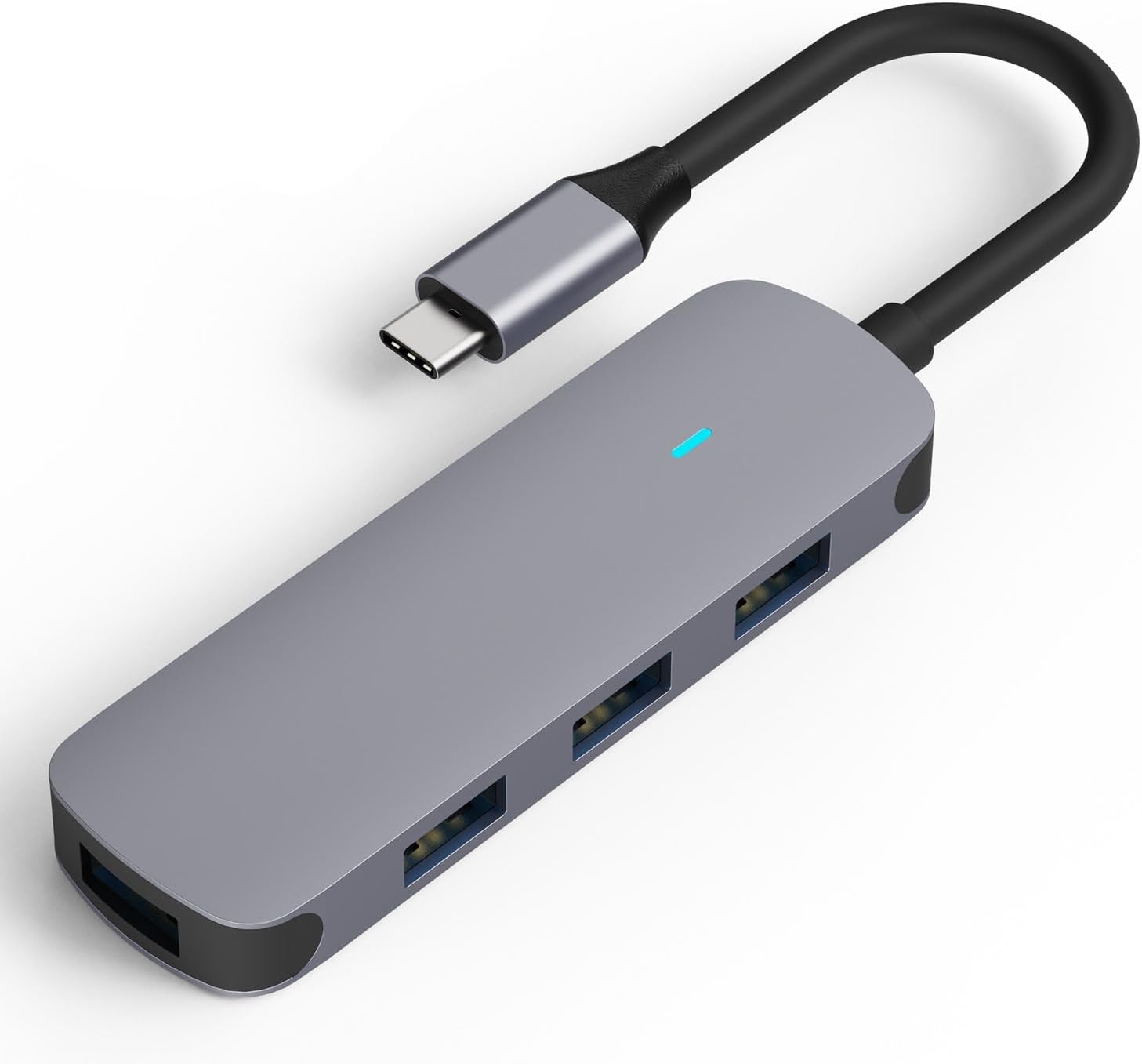 Adapter USB-C do 4x USB-A, aluminiowy hub USB 3.0 5 Gb/s, kompatybilny z MacBookiem, iPadem, Dell XPS, Samsungiem i innymi