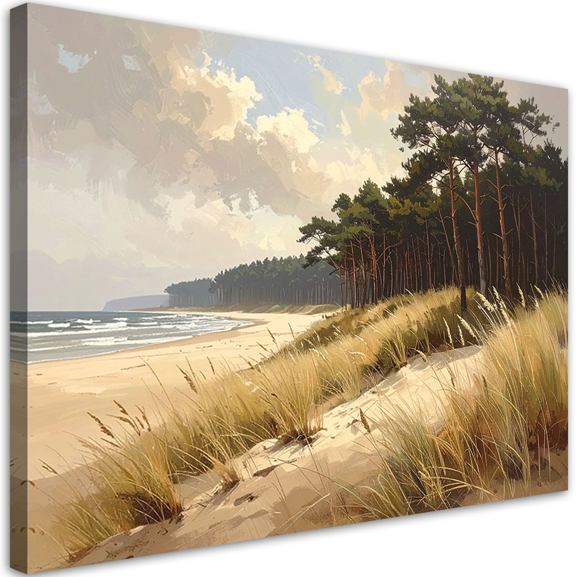Obraz do salonu sypialni biura, Widok Plaża z Wydmami nad Morzem 90x60